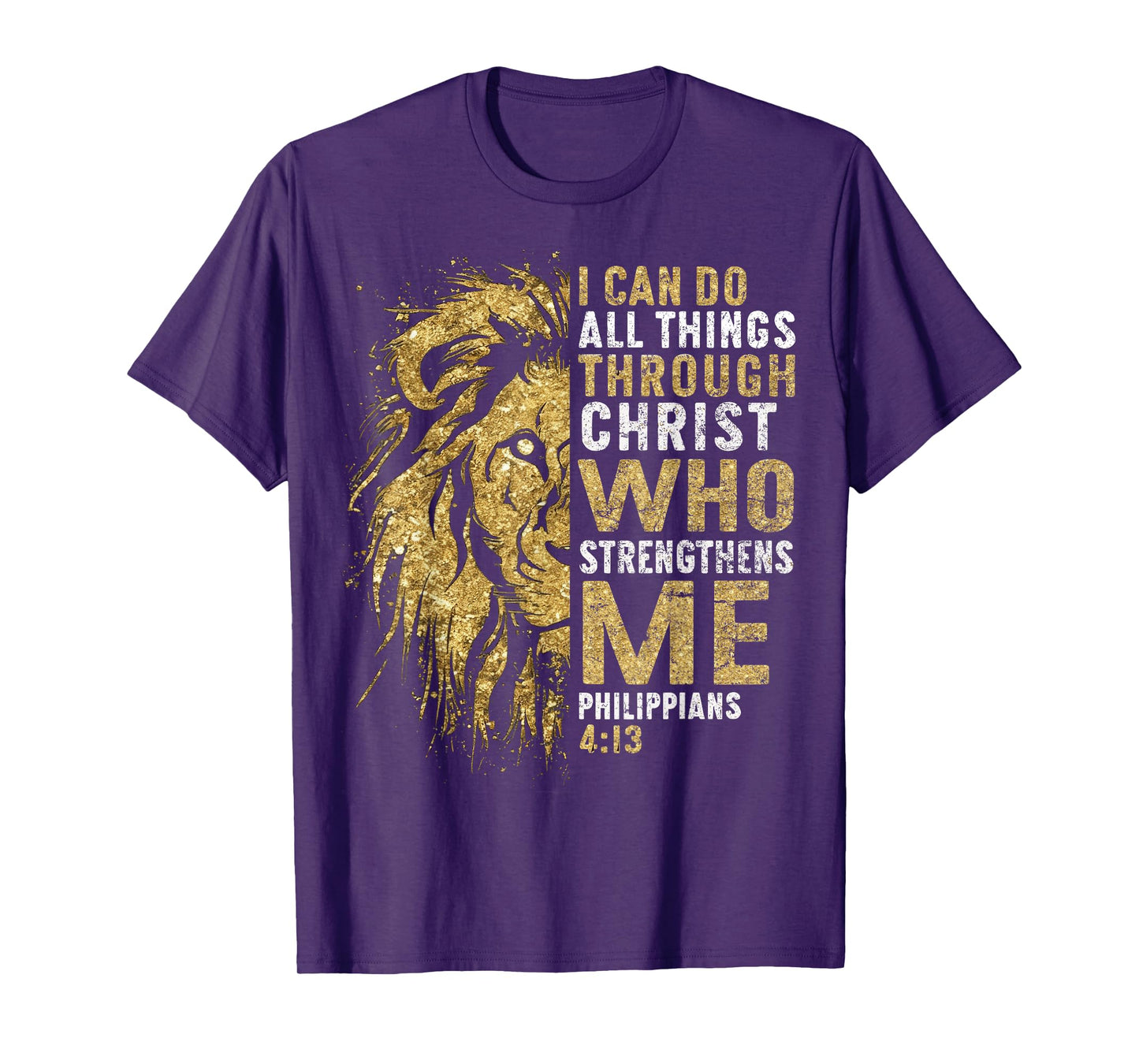Christian I Can Do All Thing Through Christ Lion Faith Bible T-Shirt