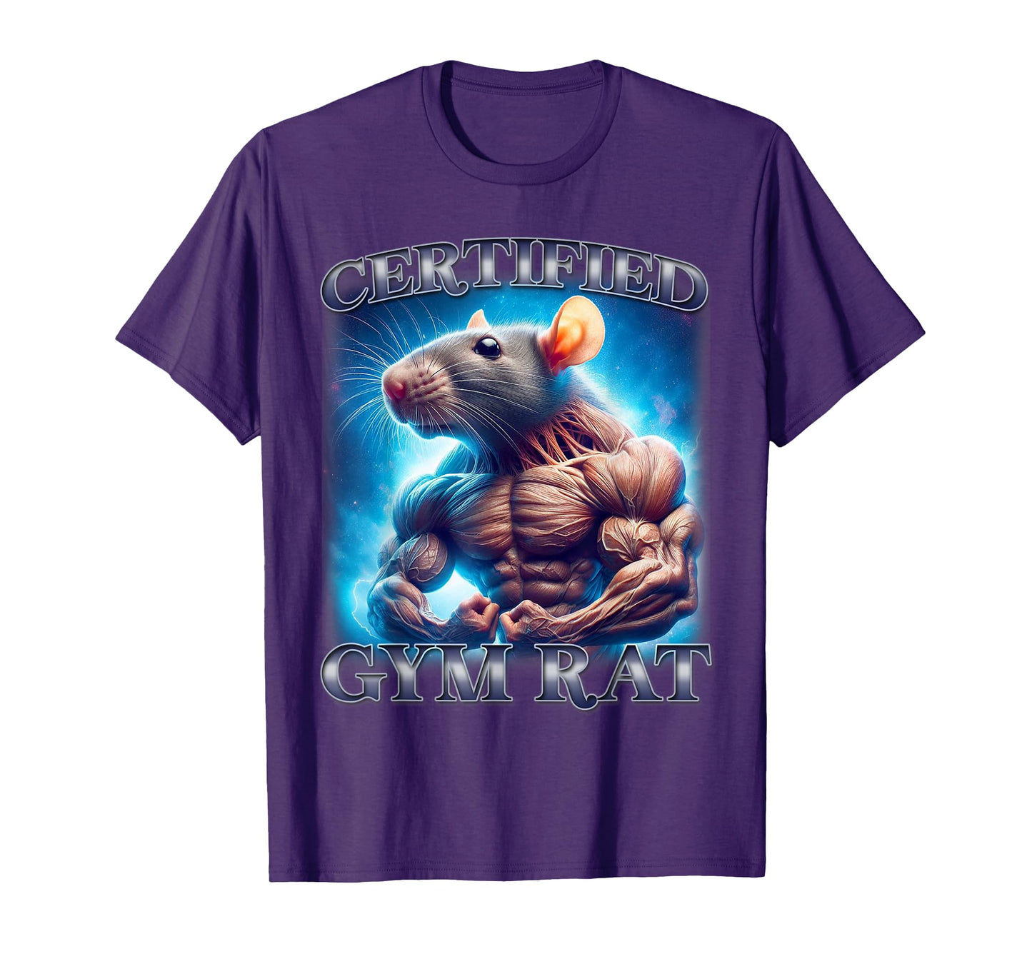 Certified Gym Rat Funny Inappropriate Adult Humor Meme T-Shirt