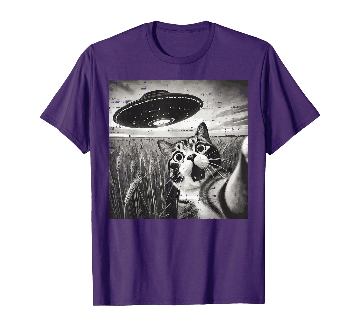 Cat Ufo Alien Selfie Funny Saying Meme Women Girls Kids Men T-Shirt