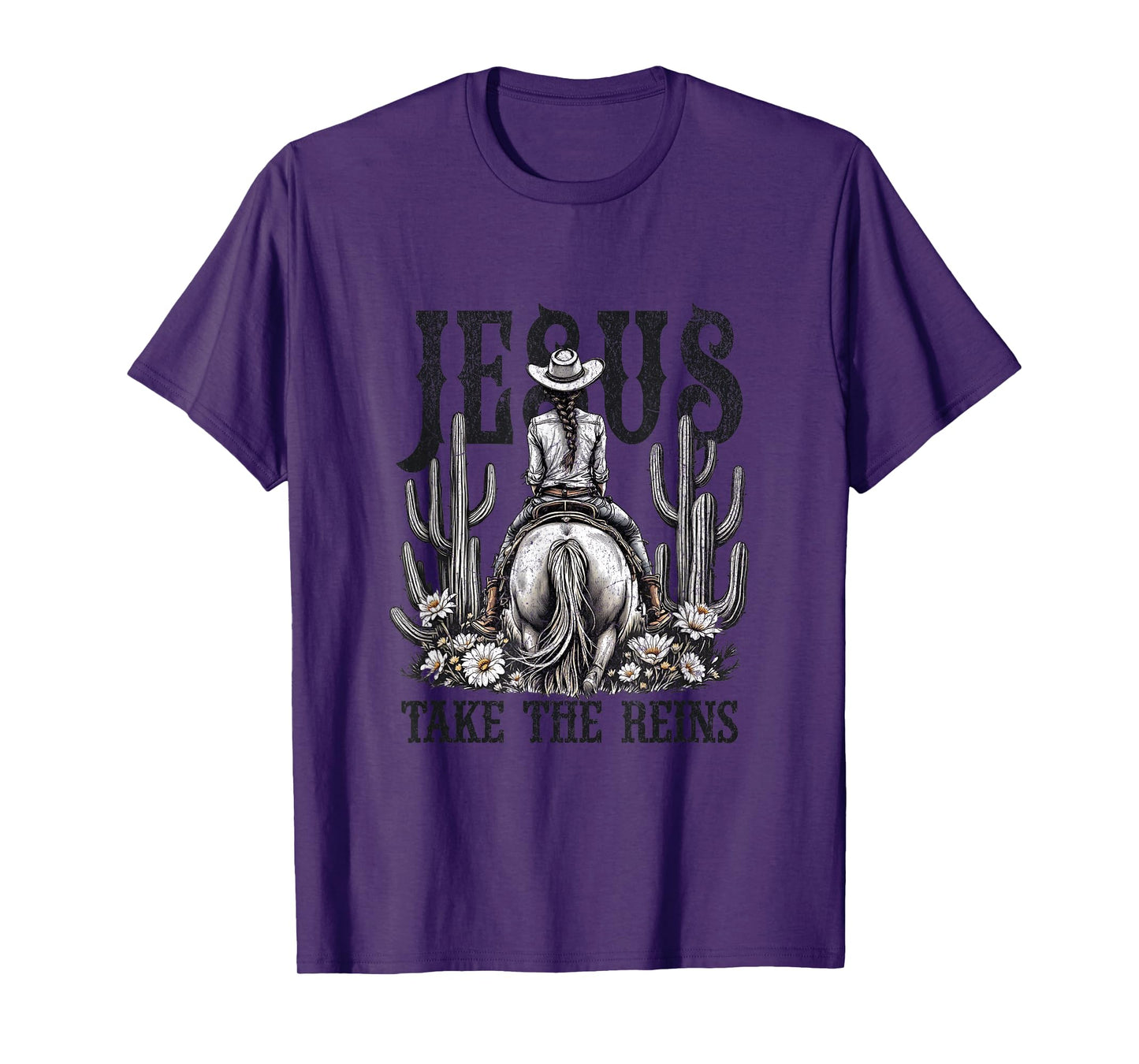Jesus Take The Reins Western Cowgirl T-Shirt