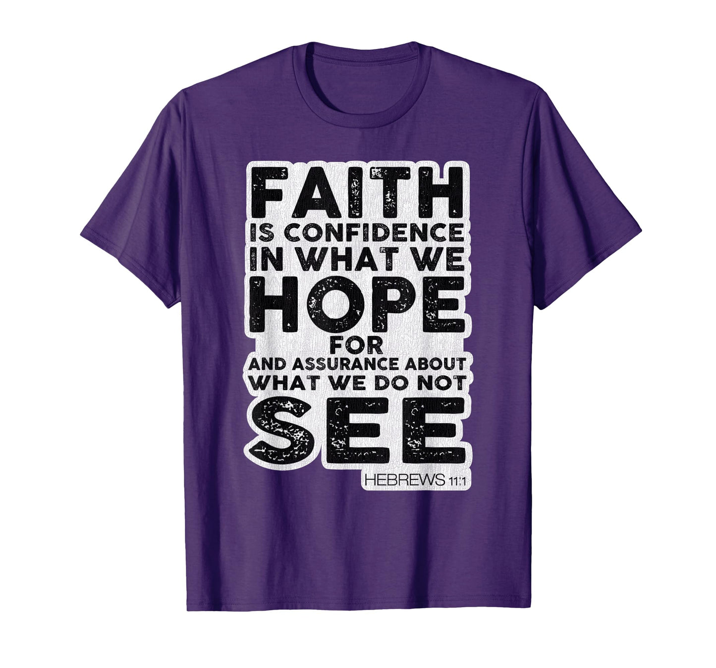 Vintage Faith Is Confidence Jesus Bible Verse Hebrews 11 1 T-Shirt