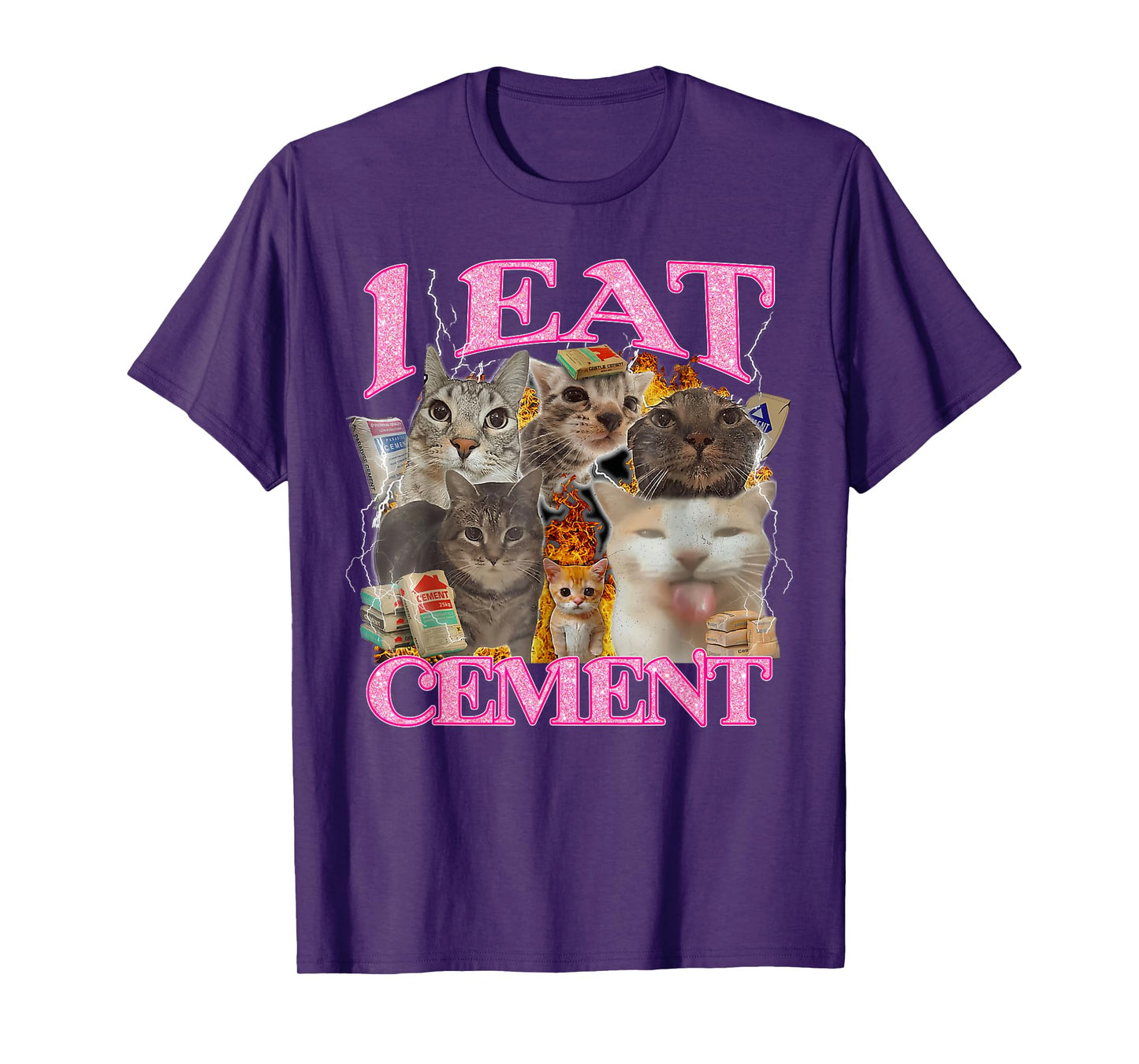 Funny Cat Meme I Eat Cement Japanese Quote Animal T-Shirt