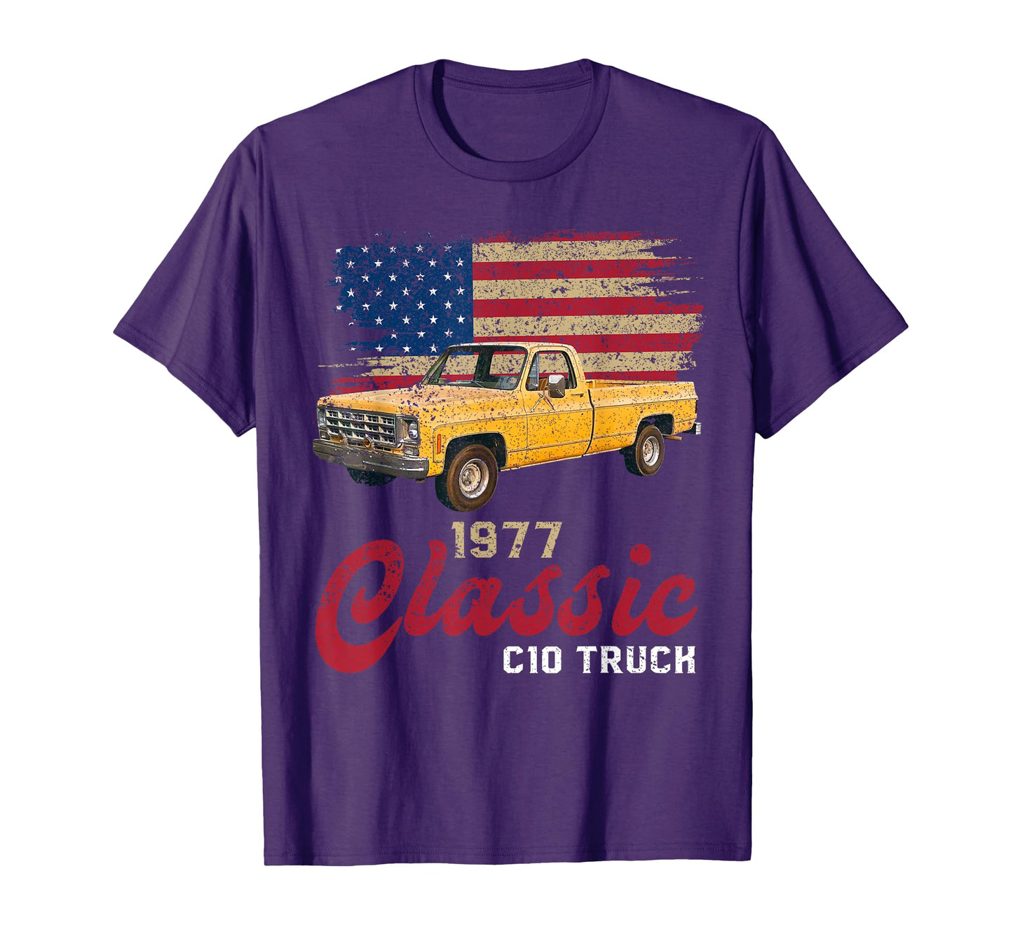 1977 77 c10 truck American Flag T-Shirt
