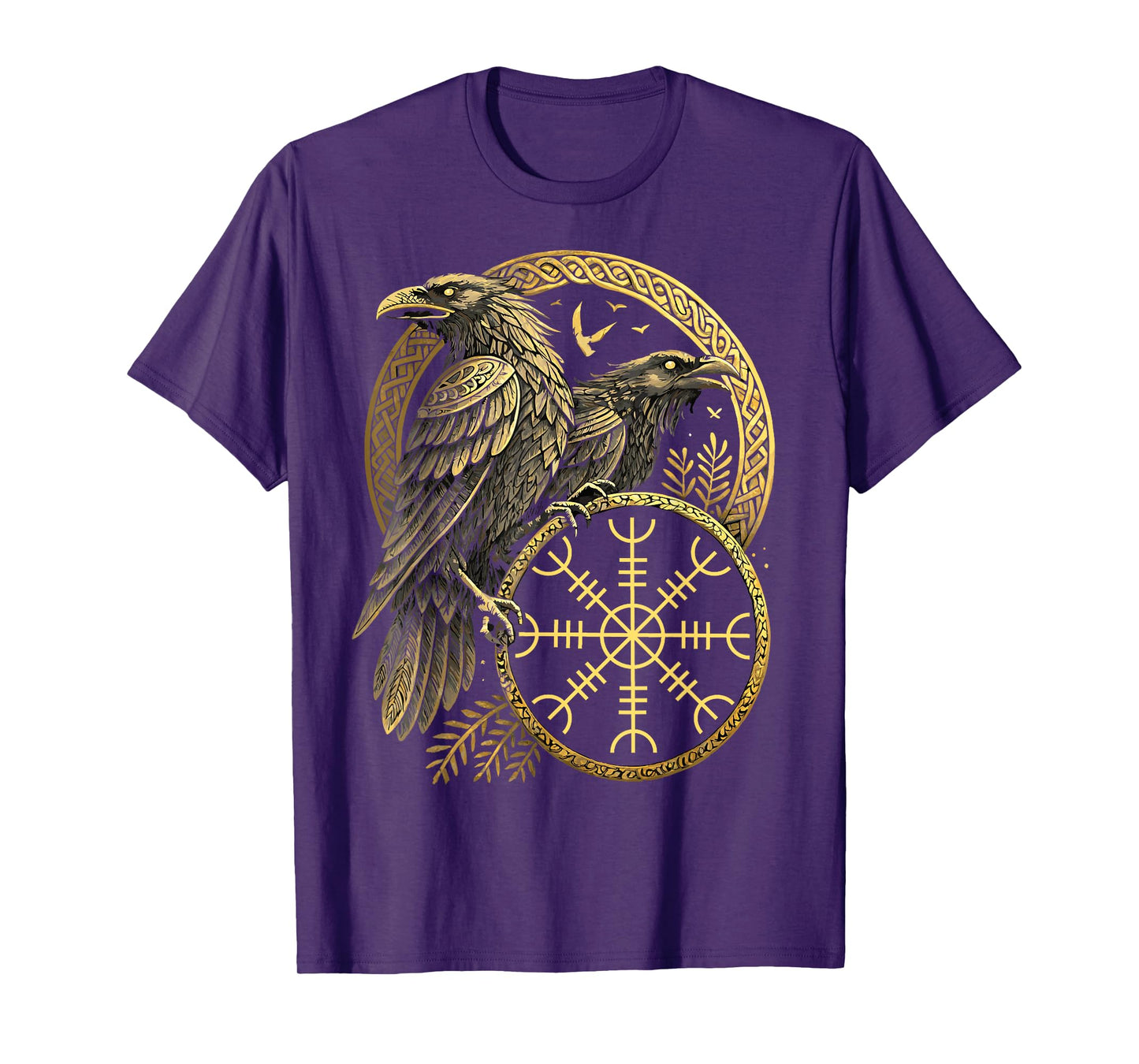 Viking Symbol - Huginn & Muninn Norse Raven - Aegishjalmur T-Shirt