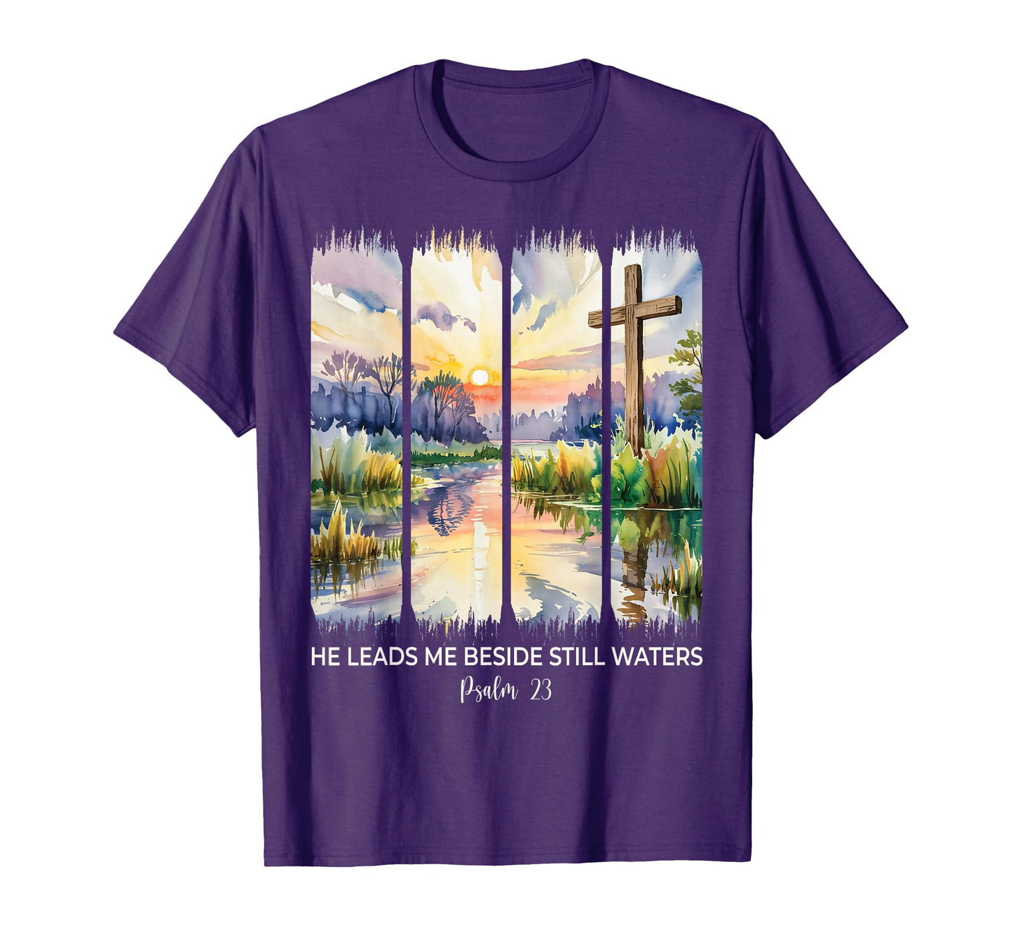 Cute Psalm 23 He Leads Me Beside Still Waters Christian Girl T-Shirt
