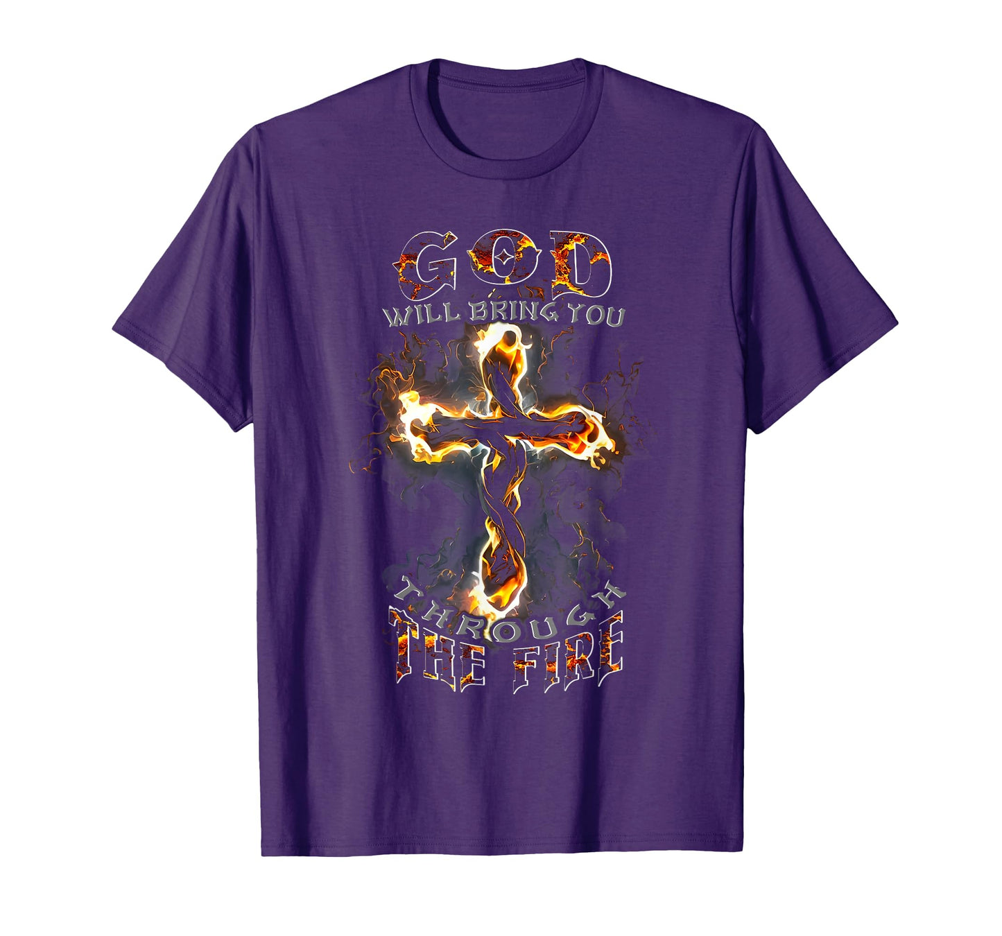 God Will Bring You Through The Fire Vintage Cross Christian T-Shirt