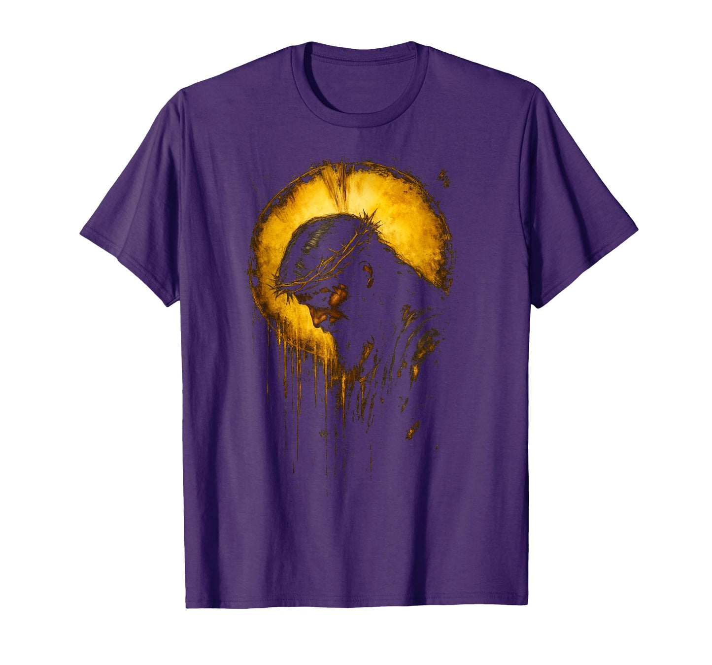 Jesus Golden Halo Christian Faith Religious Graphic T-Shirt