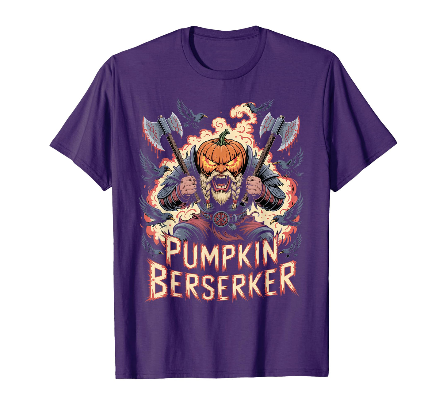 Norse Mythology Halloween - Pumpkin Viking Berserker T-Shirt