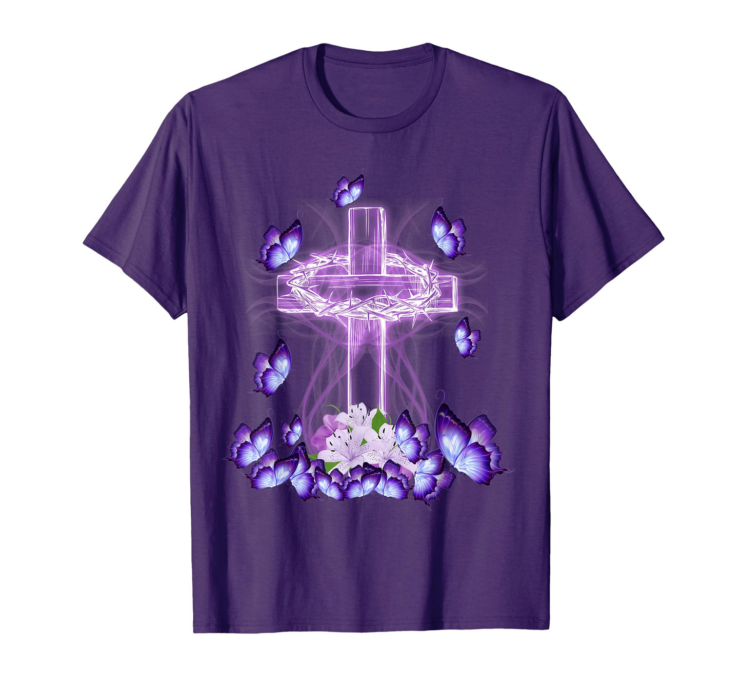 Beautiful Cross And Butterflies Tshirt for Jesus Lovers T-Shirt