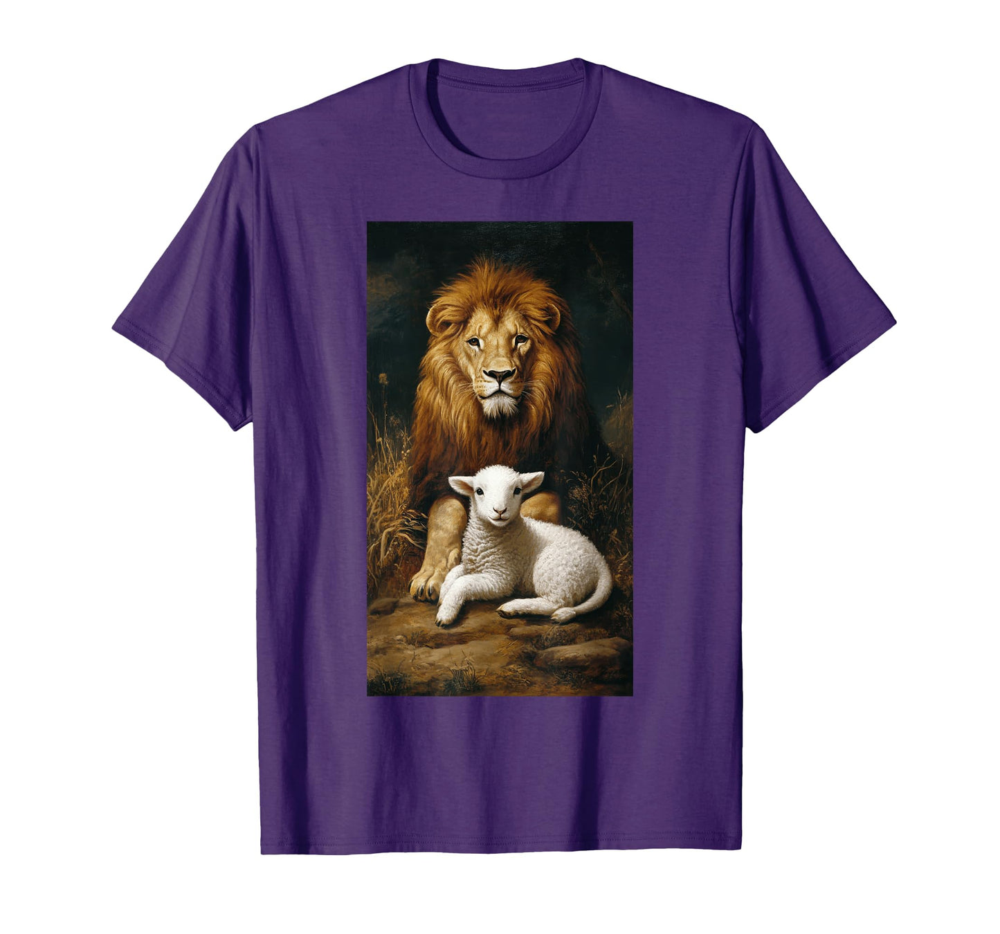 Wildlife Nature Animal lover Biblical themes Christianity Lamb Lion Together Peace Strength T-Shirt