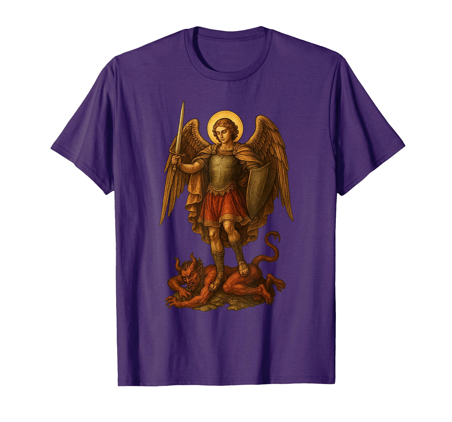 Archangel Michael defeats the devil - St. Michael T-Shirt