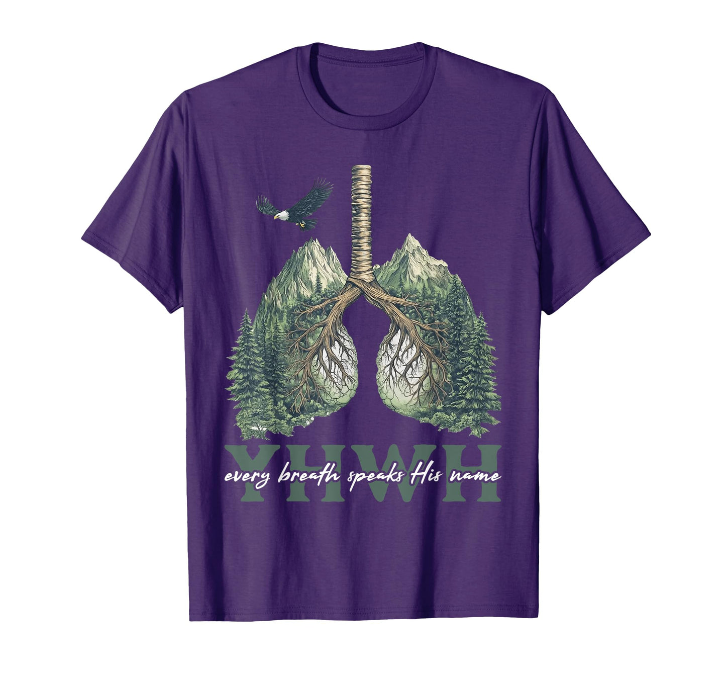 Floral Lung Christian Our Very Breath Speaks His Name YHWH T-Shirt