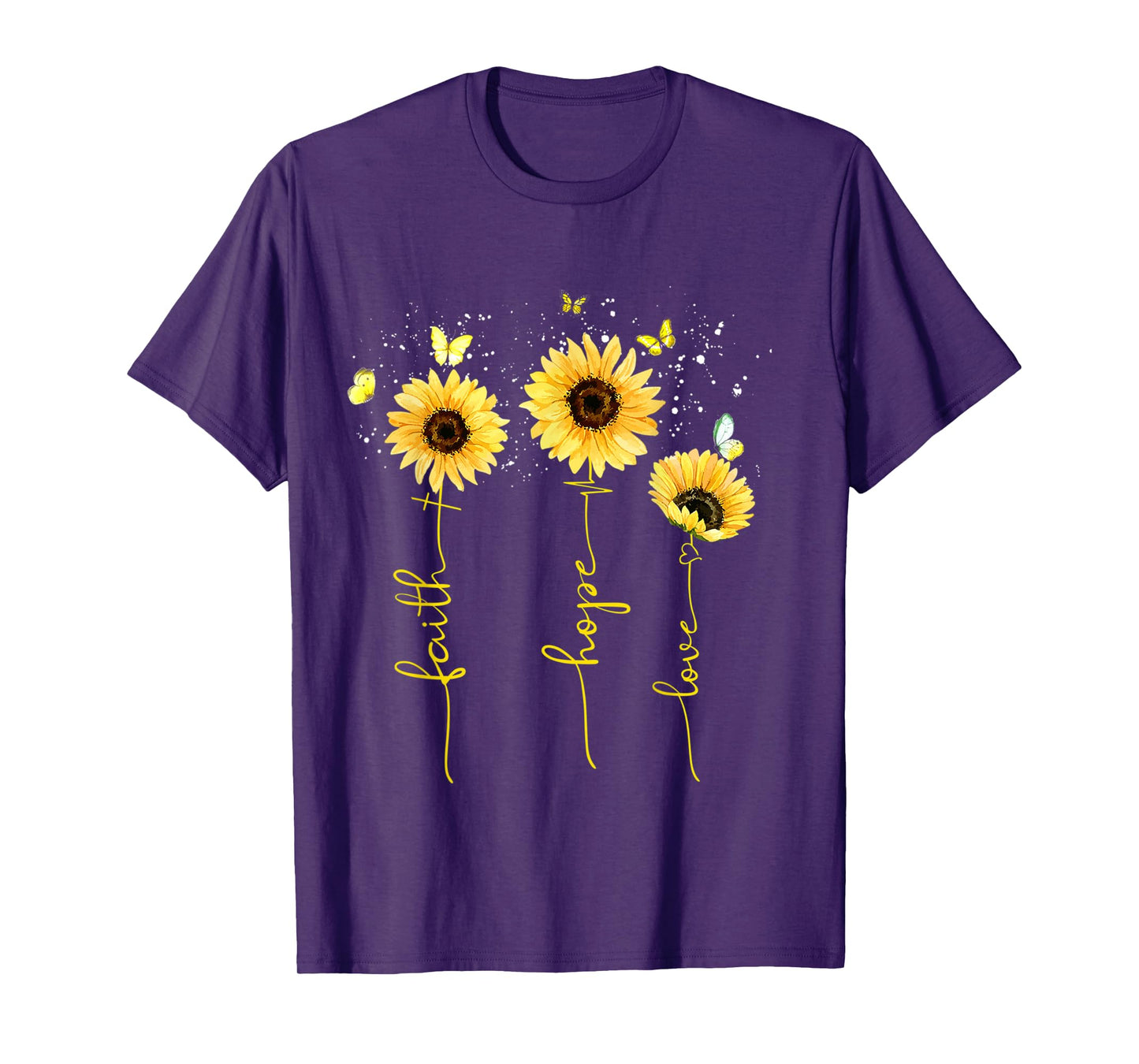 Christian for Women Sunflower Faith Hope Love Long Sleeve T-Shirt