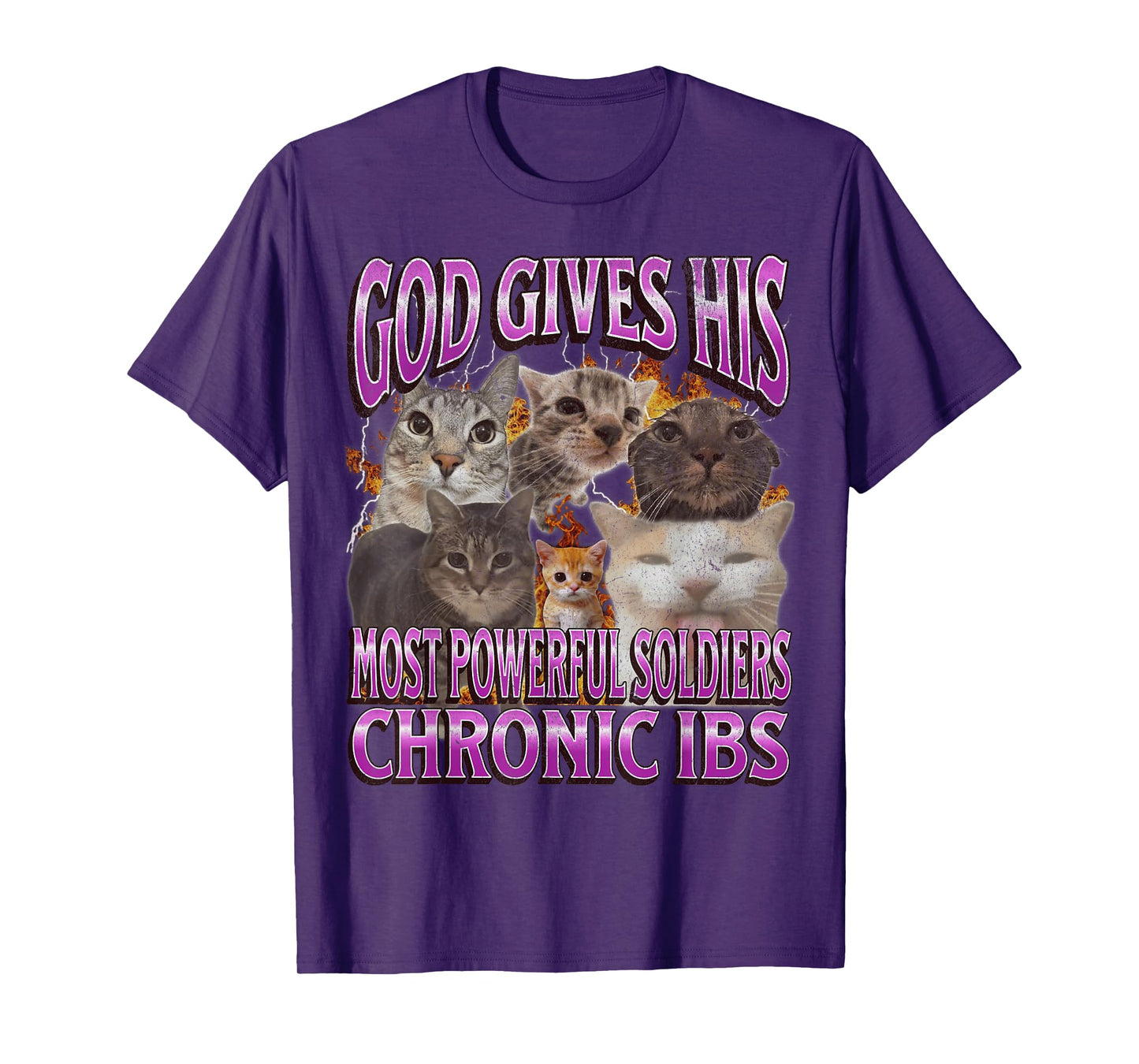 God Gives His Most Powerful IBS Funny Cat Meme Bootleg T-Shirt