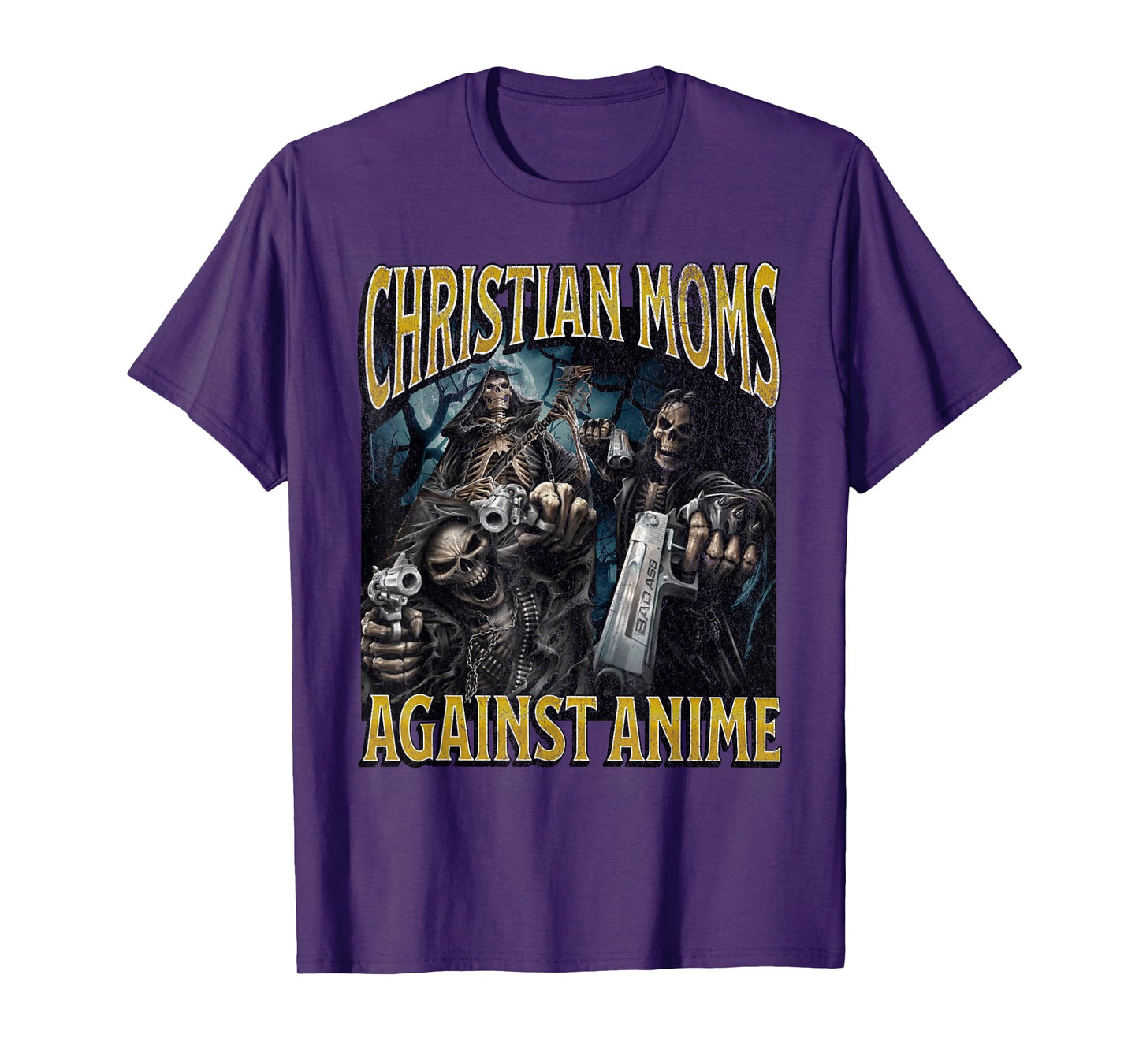 Christian Moms Against Anime Funny Hard Skeleton Meme T-Shirt
