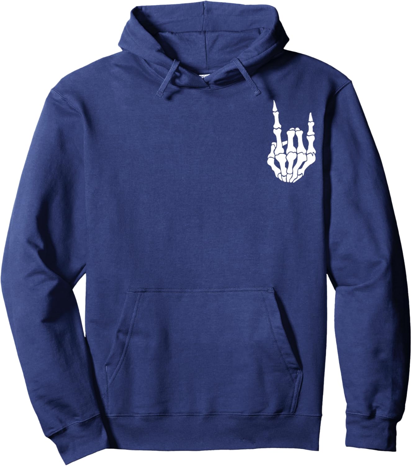 Punk Skeleton Hand Cool Halloween Rock Men Women Boys Kids Hoodie - Hoodie | Navy