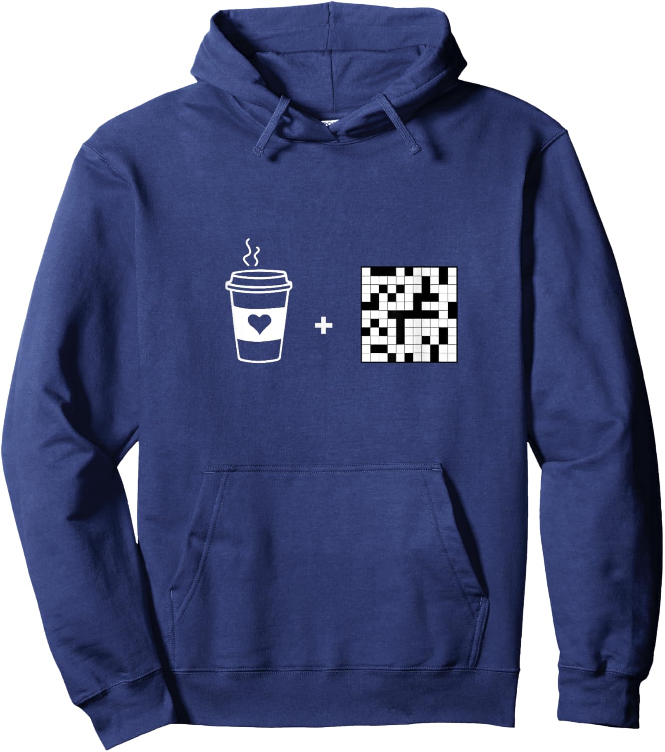 Coffee and Crosswords , Crossword Puzzle Day Hoodie - Hoodie | Navy