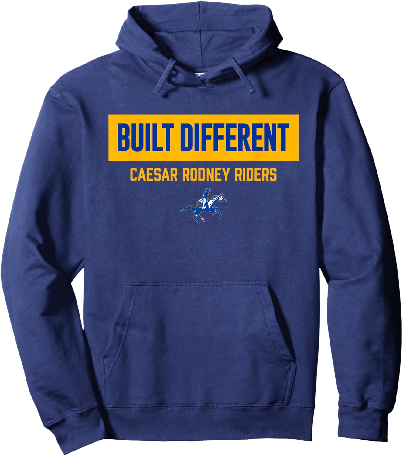 Caesar Rodney Riders Logo Built Different HS Hoodie - Hoodie | Navy