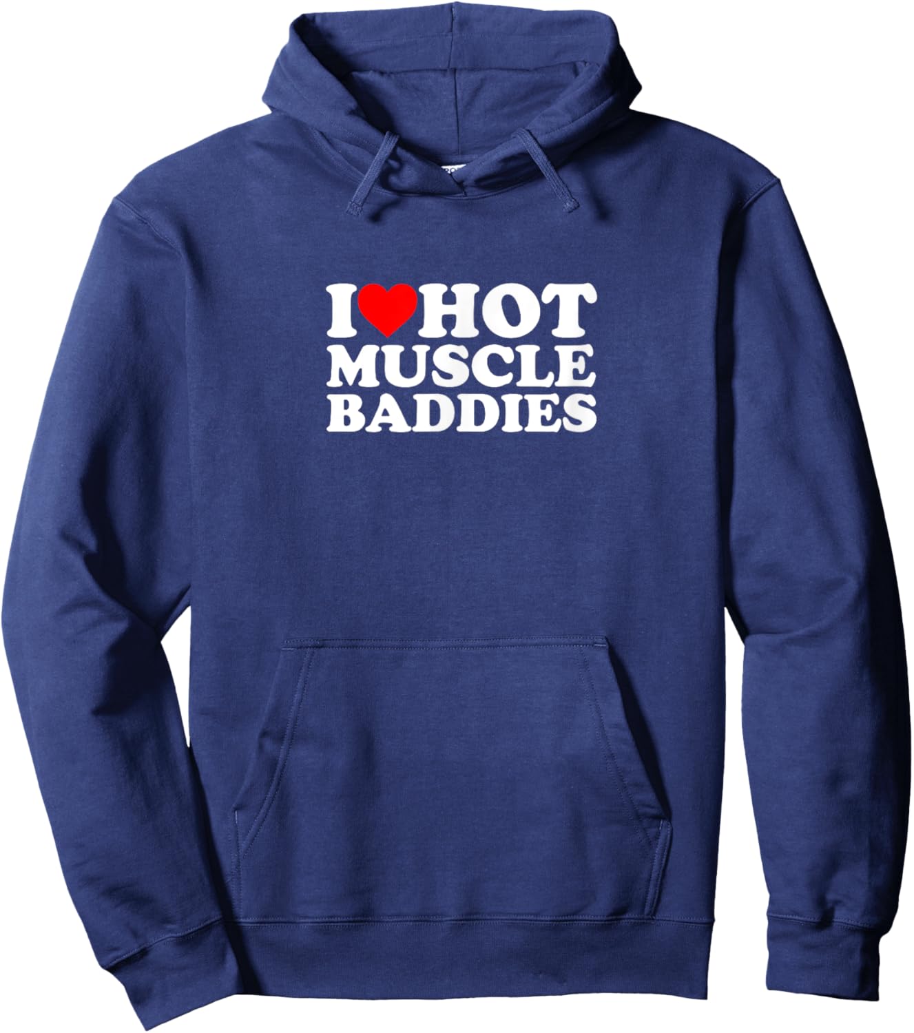 I Love Heart Hot Muscle Baddies Gym Bro Buff Lifting Weights Hoodie - Hoodie | Navy