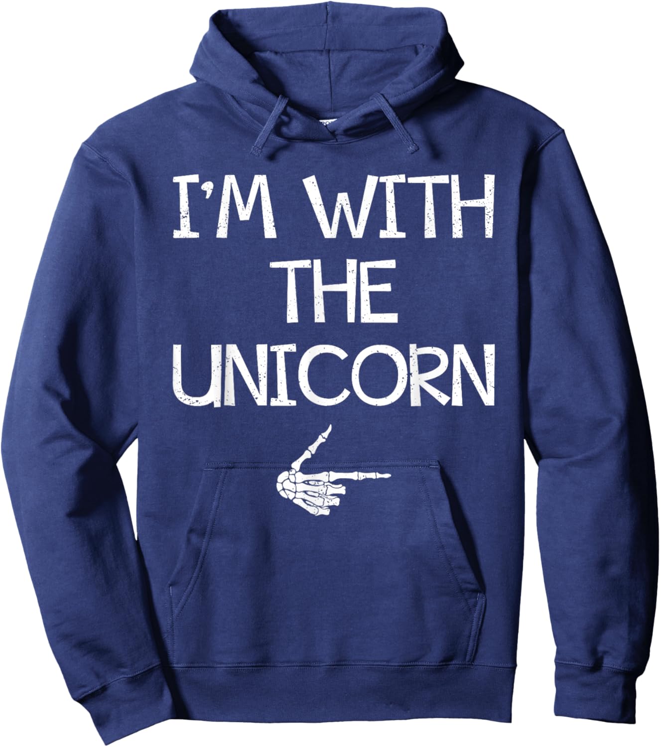 I'm With The Unicorn Easy Halloween Costume Couples Matching Hoodie - Hoodie | Navy