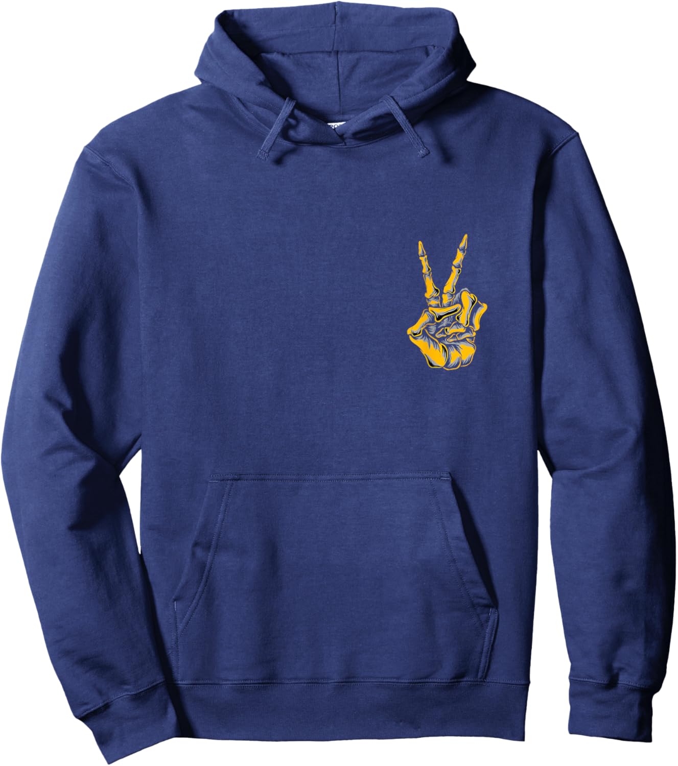 Purple and Golds Peace Skeleton Hand-gold & Purple Graphic Hoodie - Hoodie | Navy