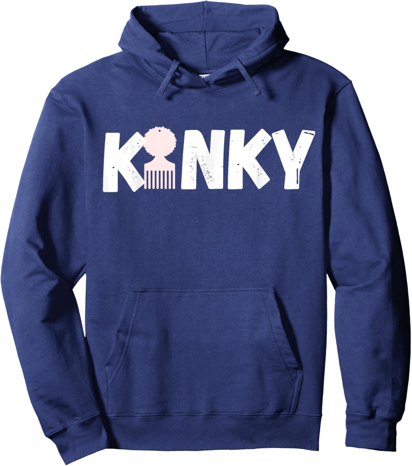 Vintage Distressed Dope Kinky Afro Hoodie - Hoodie | Navy