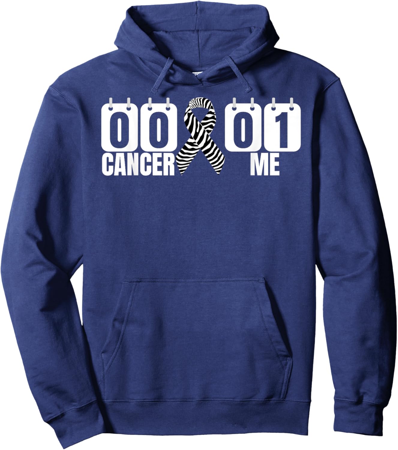 Carcinoid Cancer Awareness Zebra Stripe Ribbon For Survivors Hoodie - Hoodie | Navy