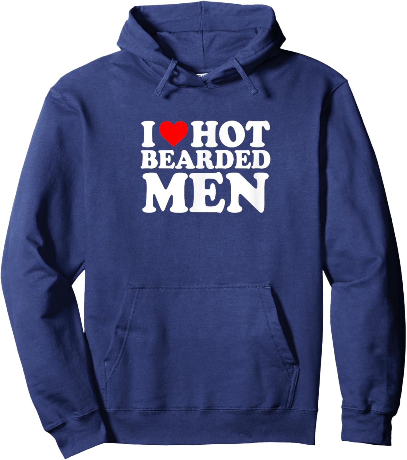 I Love Heart My Hot Bearded Men Cute Funny Simple Hoodie - Hoodie | Navy