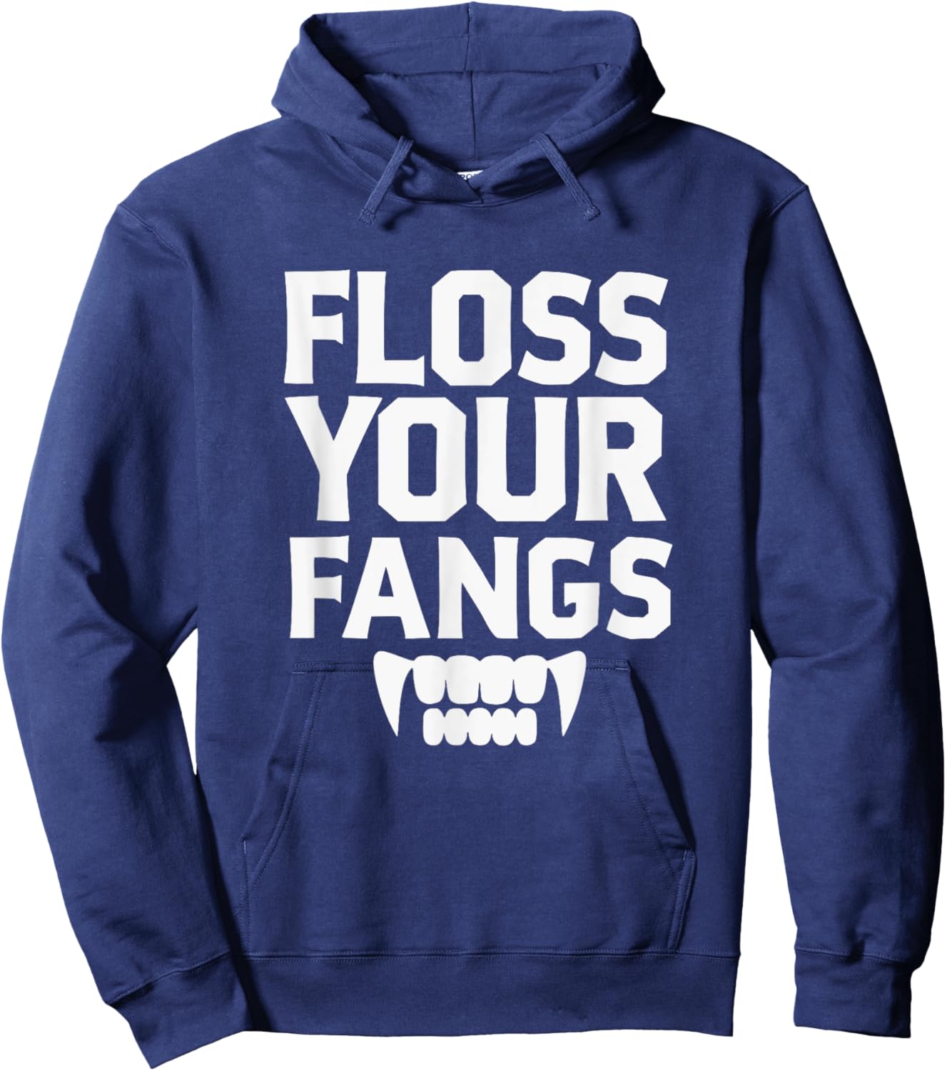 Matching Dentist Dental Hygienist Halloween Floss Your Fangs Hoodie - Hoodie | Navy