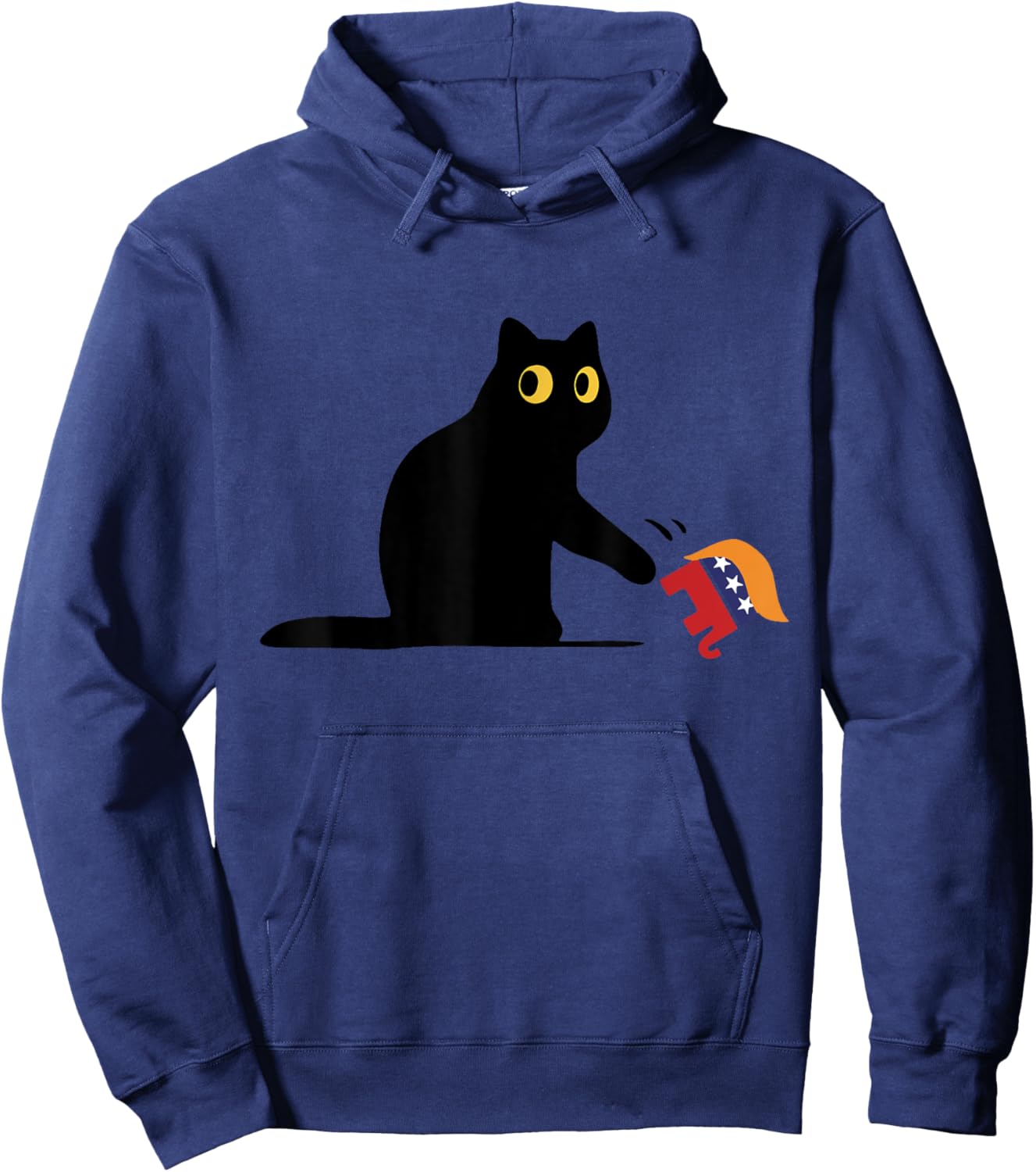 Kamala Harris 2024 Victory Black Cat vs Elephant Trump Women Hoodie - Hoodie | Navy