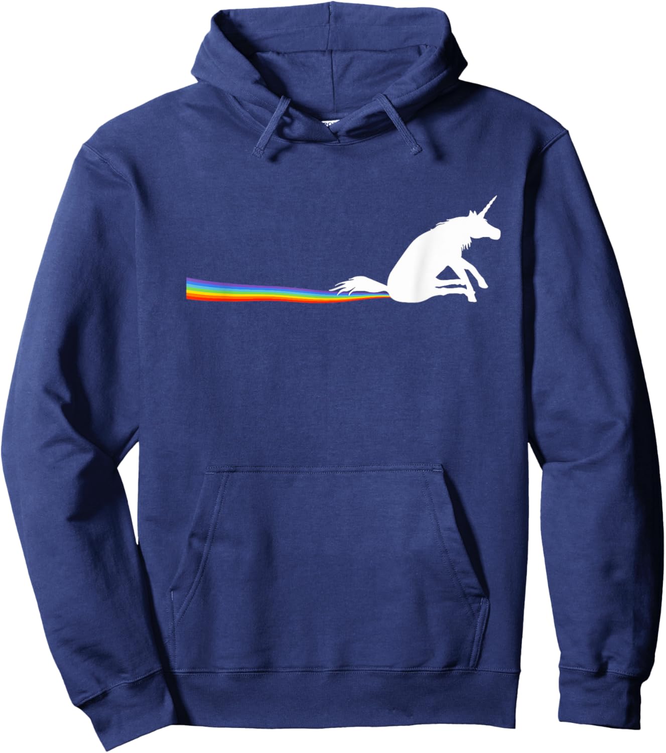 Funny Meme Scooting Unicorn Rainbow Poop Streak Hoodie - Hoodie | Navy