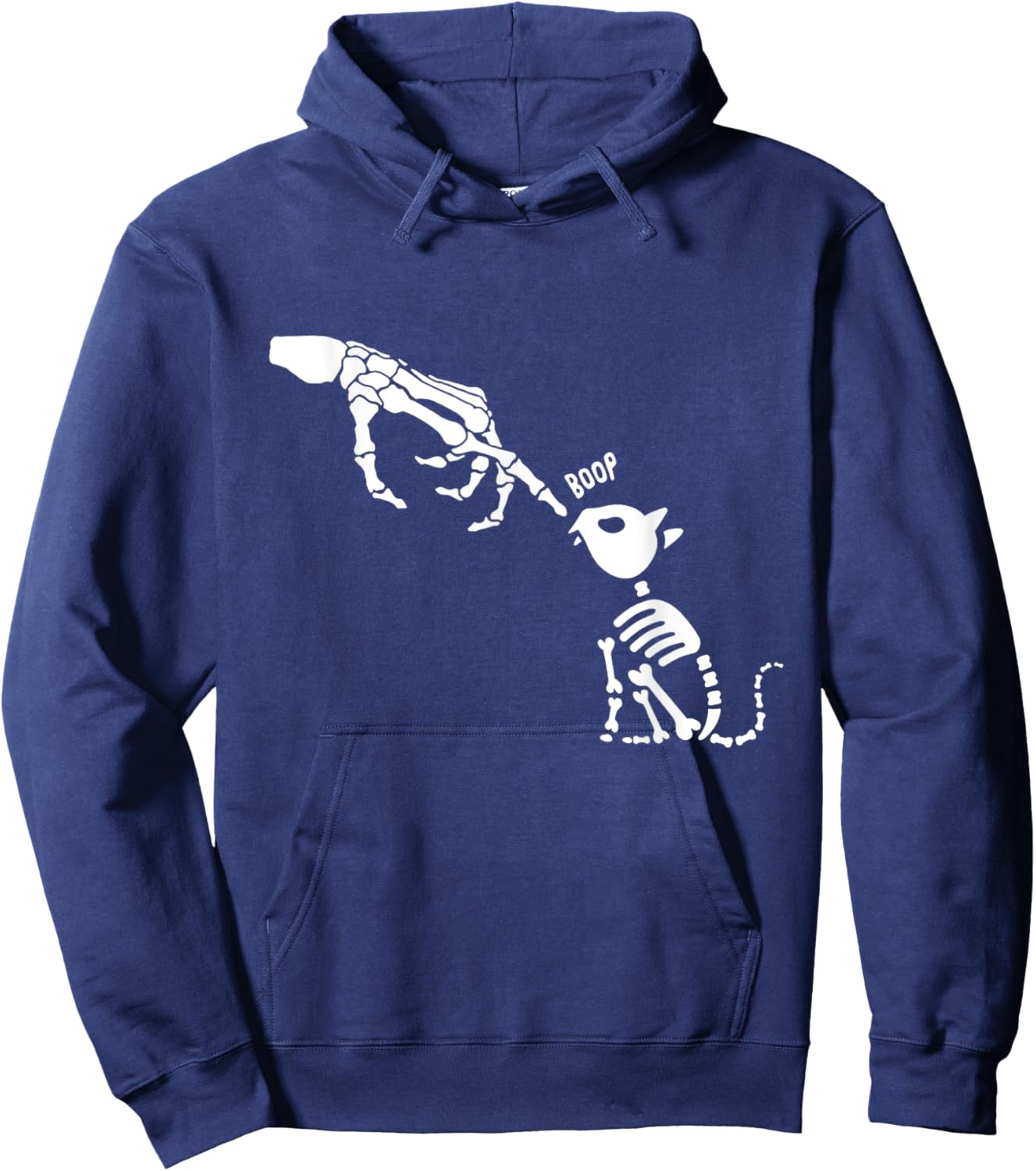 Skeleton Cat Halloween Goth Boop Cat Cute Halloween Women Kids Hoodie - Hoodie | Navy