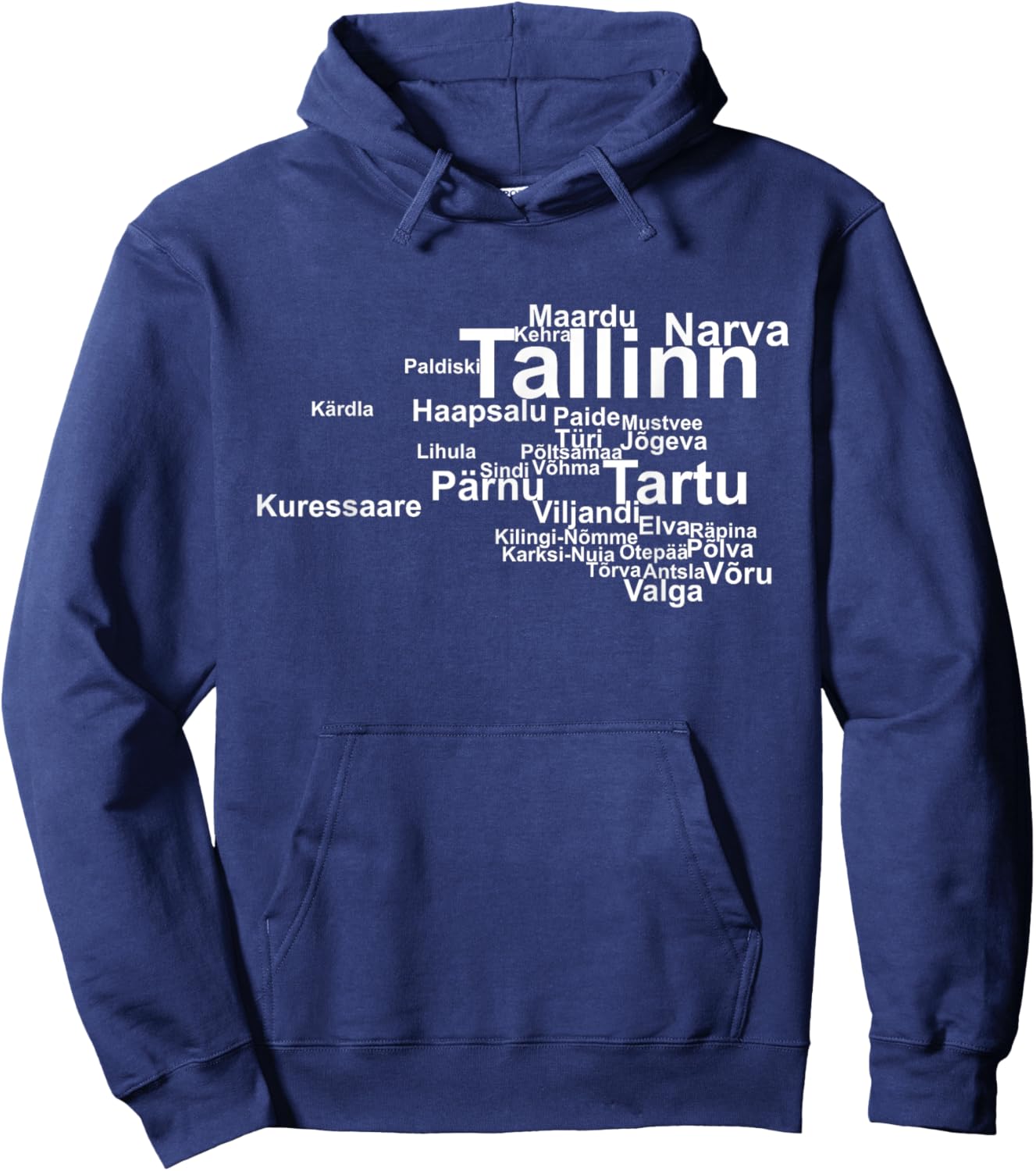 Estonia Outline, Estonia Travel, Estonian Pride, Estonia Hoodie - Hoodie | Navy