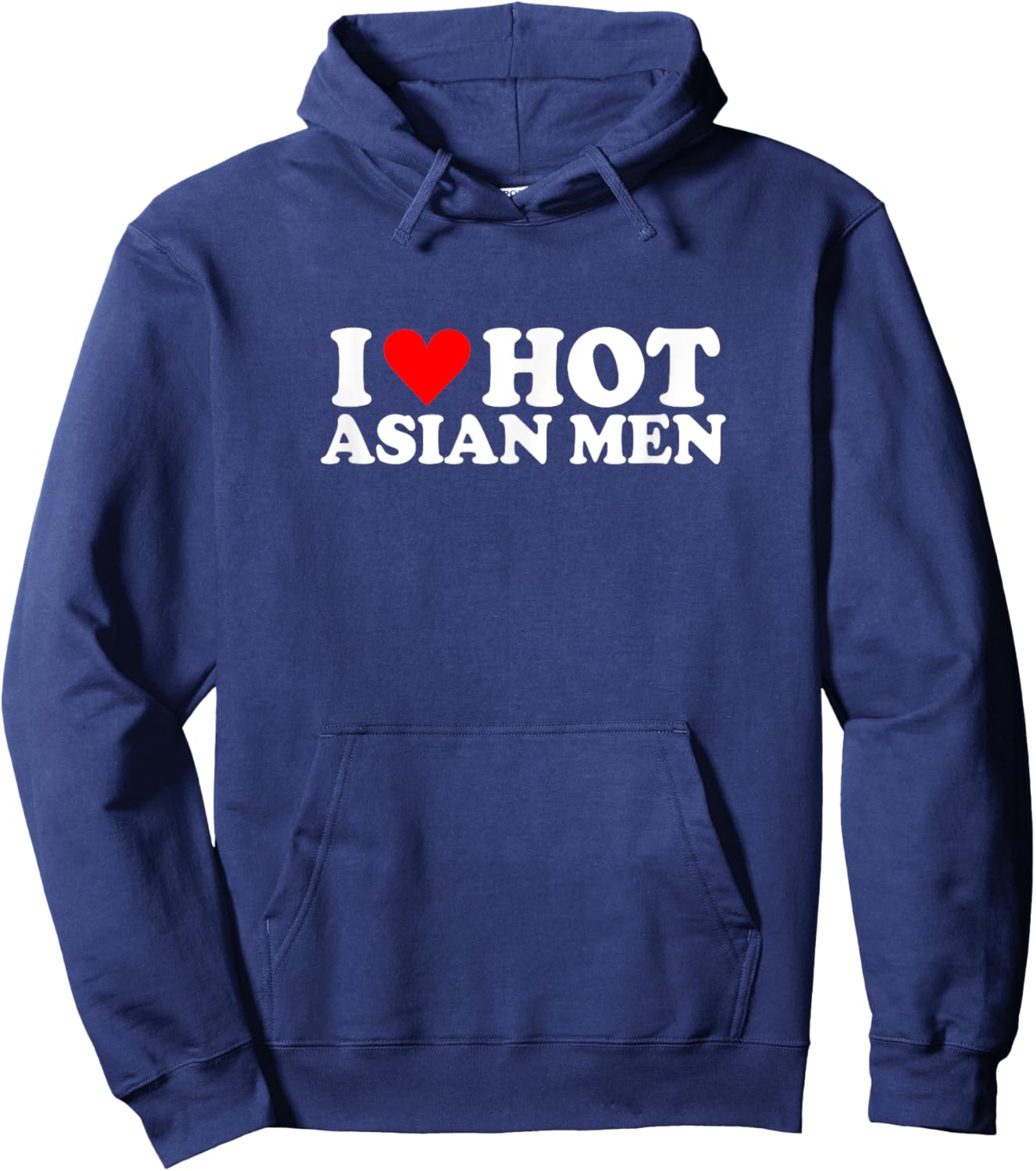 I Love Heart Hot Asian Men Simple Cute Funny Hoodie - Hoodie | Navy