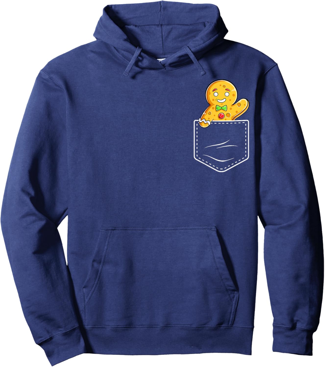 Gingerbread Man In Pocket Funny Christmas Cookie Boys Girls Hoodie - Hoodie | Navy