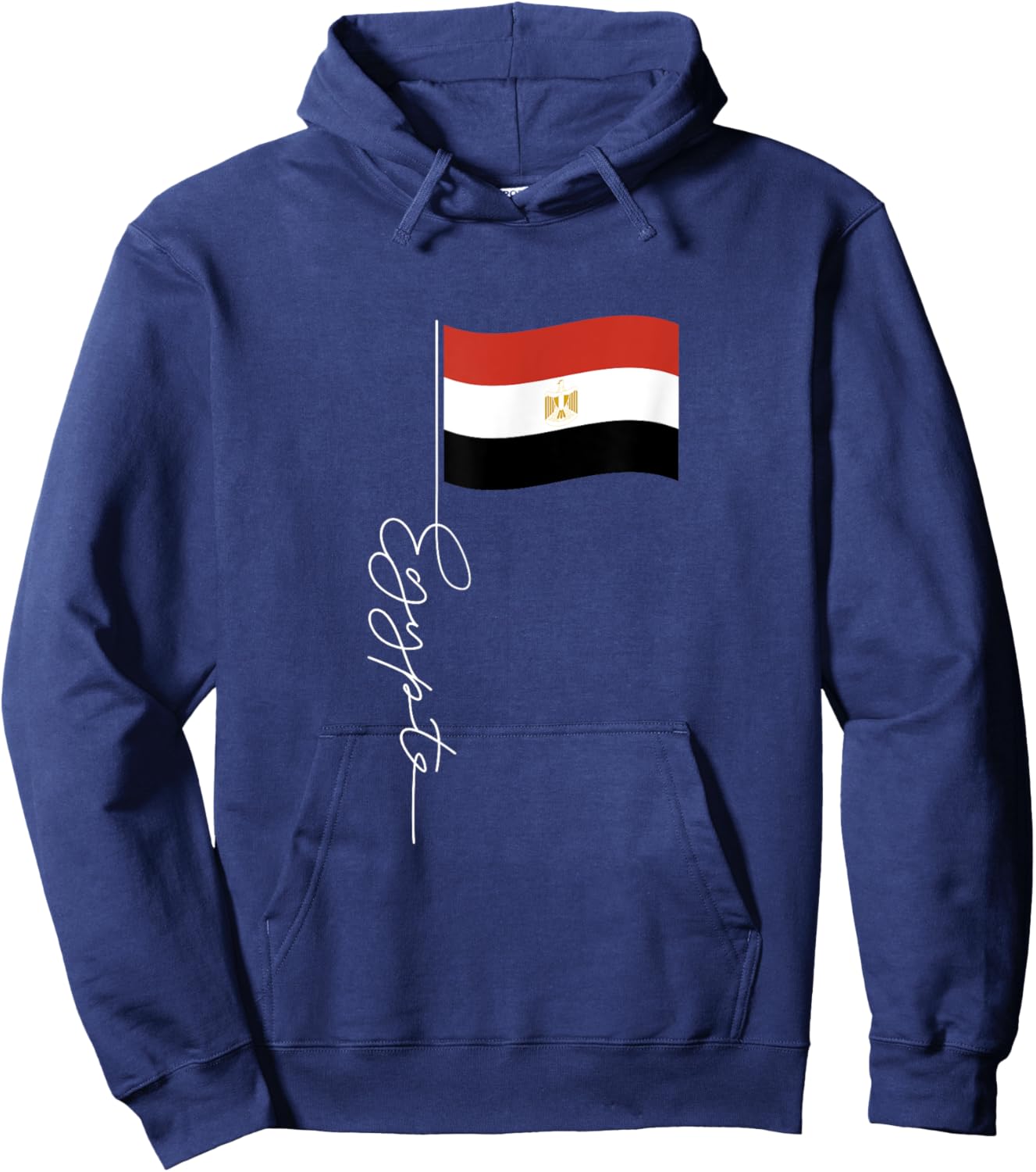 Egypt Signature Flag Pole - Elegant Patriotic Egyptian Flag Hoodie - Hoodie | Navy