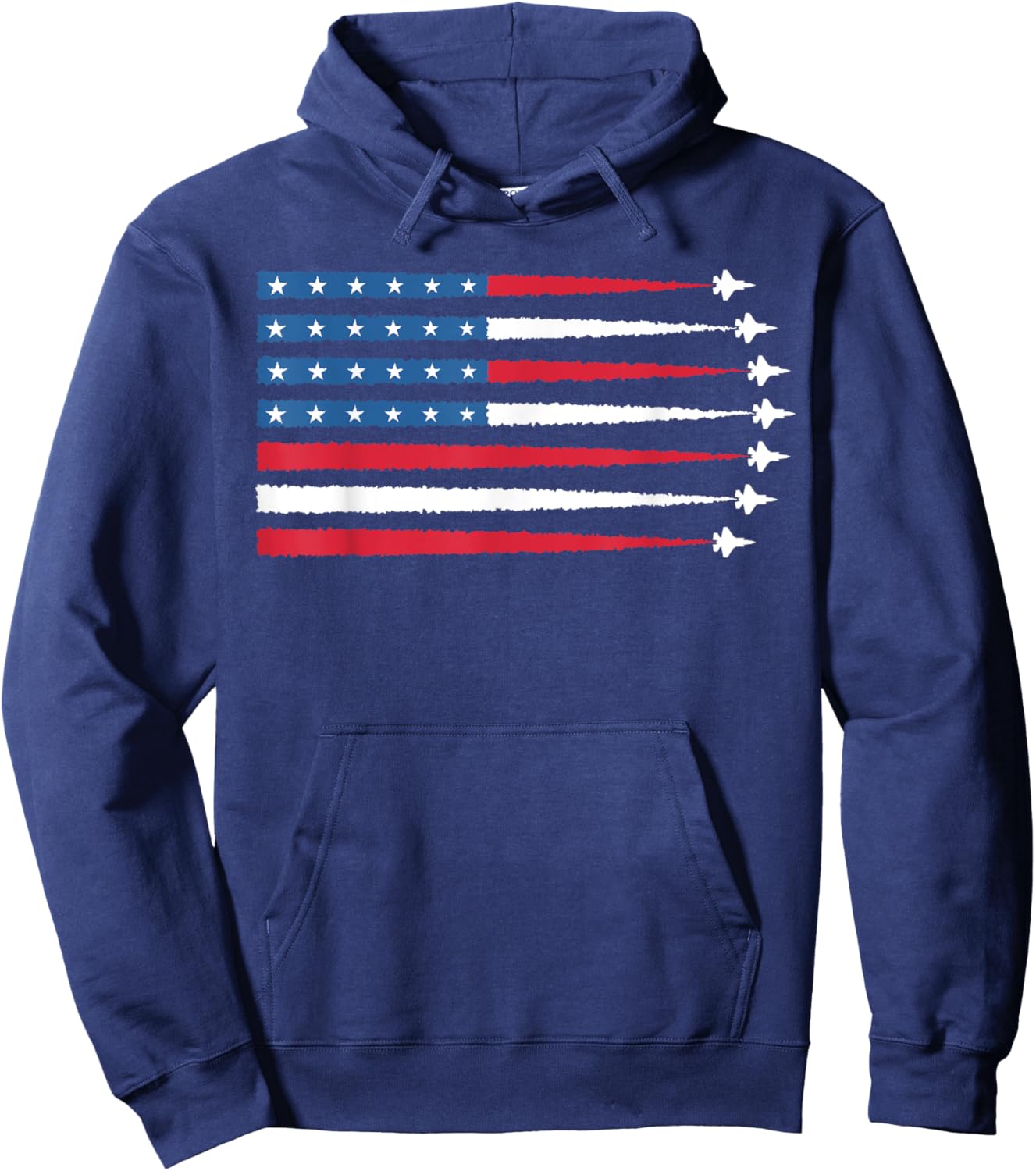 USA American Flag Men Women Kids Fighter Jets Patriotic Hoodie - Hoodie | Navy