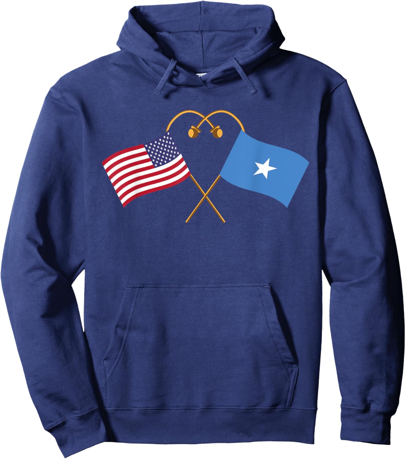 Somali Heritage USA Somalia American Flag Somali Flag Hoodie - Hoodie | Navy