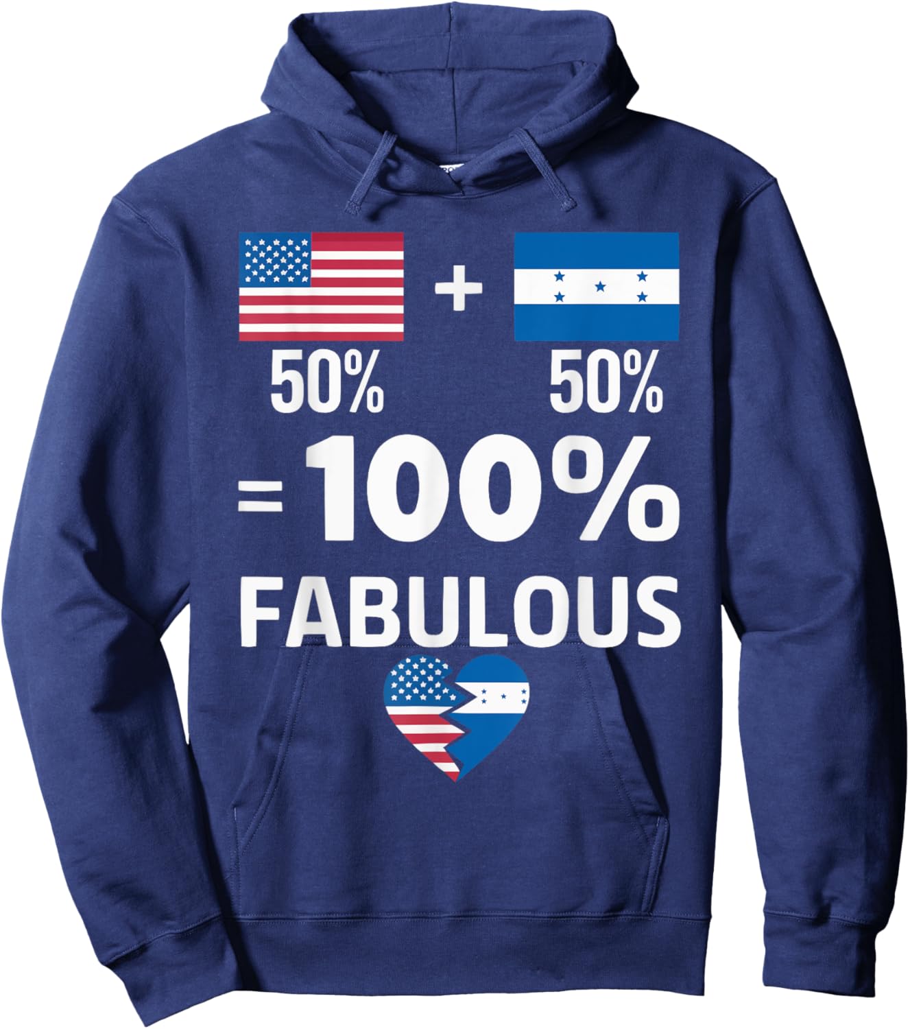 Half American Half Honduran USA Flag Honduras America Hoodie - Hoodie | Navy