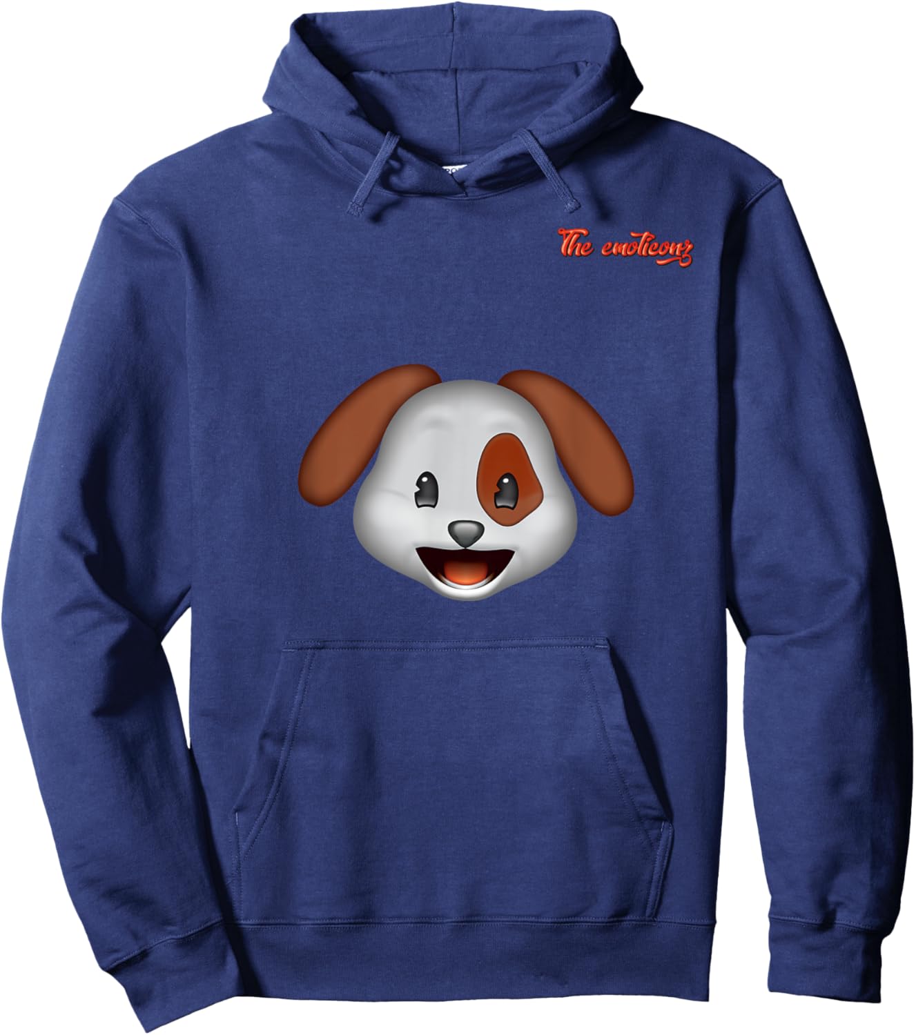 emoji happy enthusiastic dog face Men Women Kids Hoodie - Hoodie | Navy