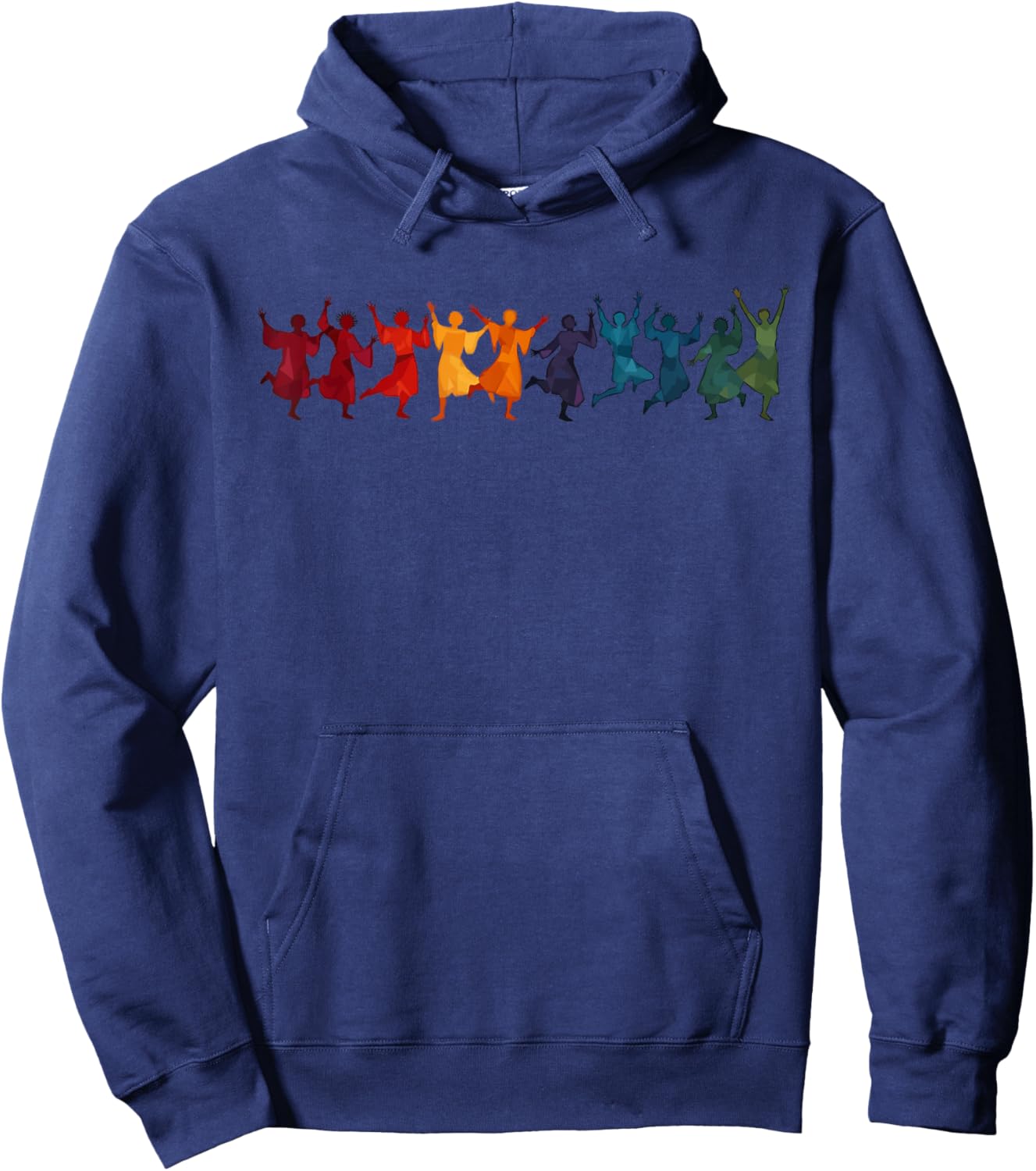 Ten Lords A Leaping Cut-Out Stencil-Style 4 Hoodie - Hoodie | Navy