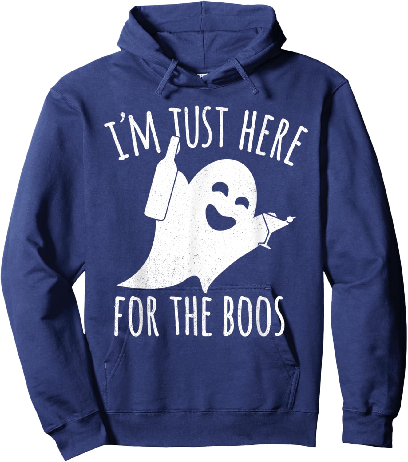 Funny Halloween Ghost Costume I'm Just Here For The Boos Hoodie - Hoodie | Navy