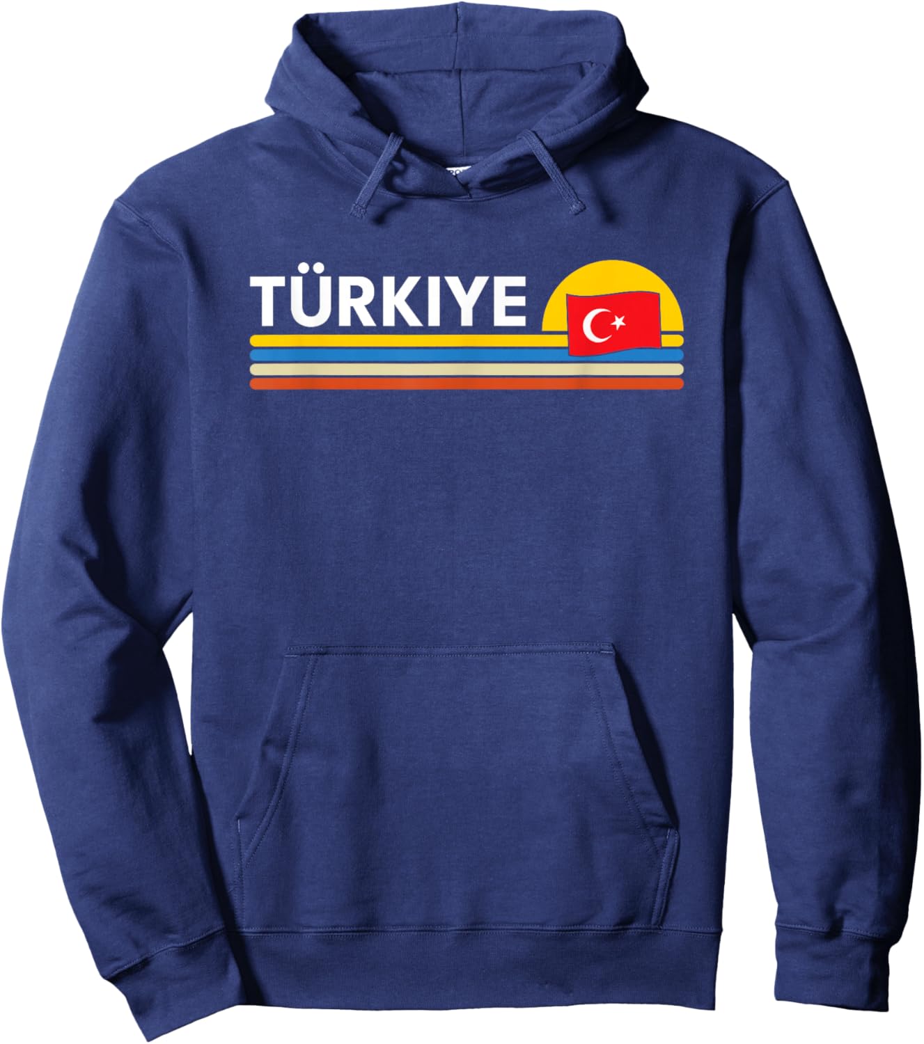 Turkiye Turkey Country Flag Vintage Retro Souvenirs Hoodie - Hoodie | Navy