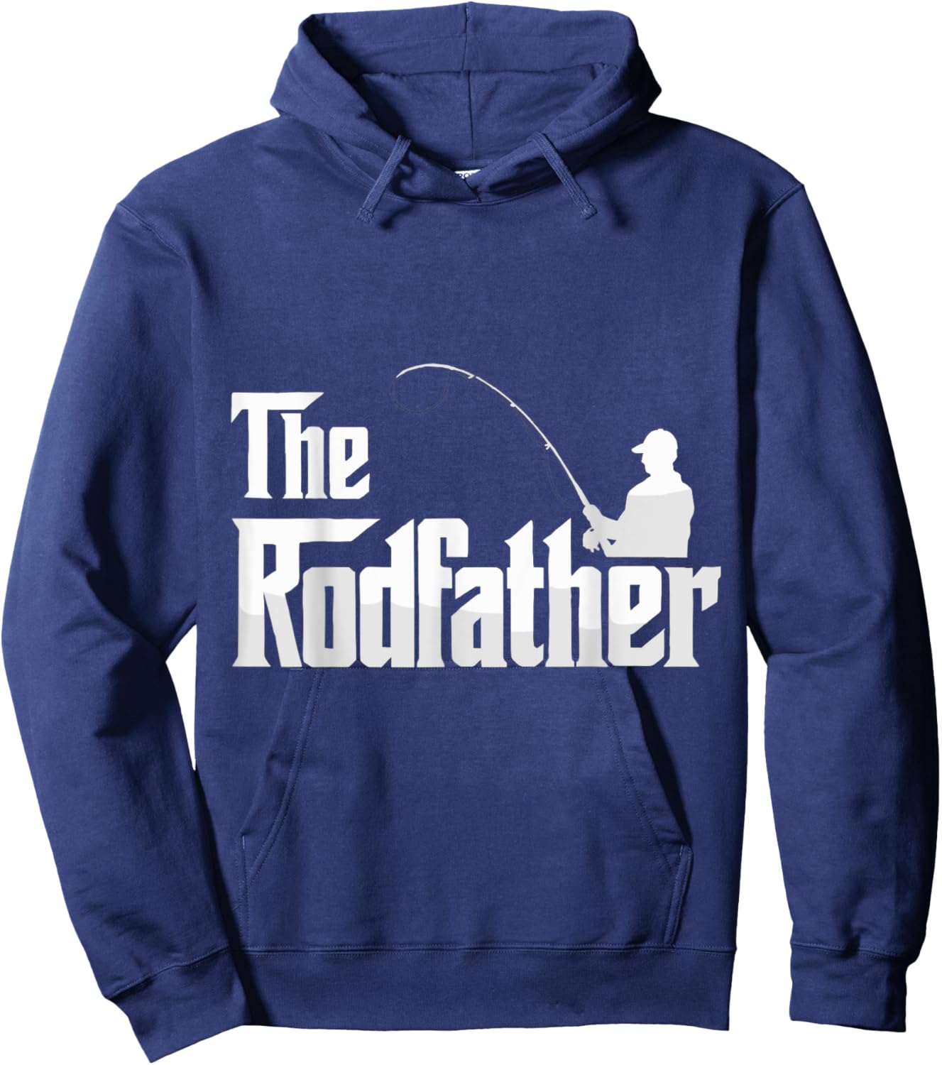 The Rodfather Funny Fishing Dad Humor Hoodie - Hoodie | Navy