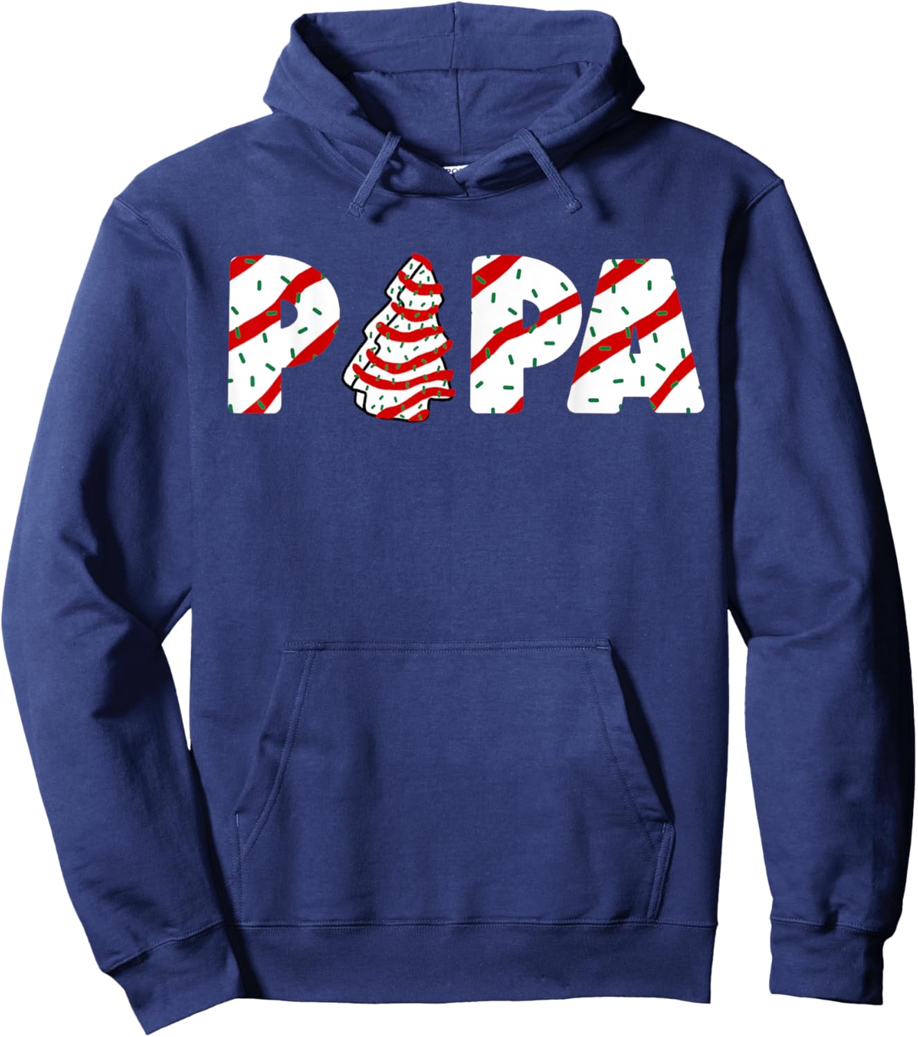 Christmas Tree Cake Matching Family Party Pajama Papa Hoodie - Hoodie | Navy