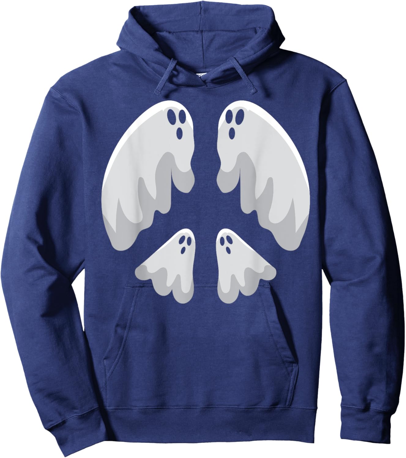 Peace Sign Ghost Halloween Costume Retro 60s 70s Hippie Gift Hoodie - Hoodie | Navy