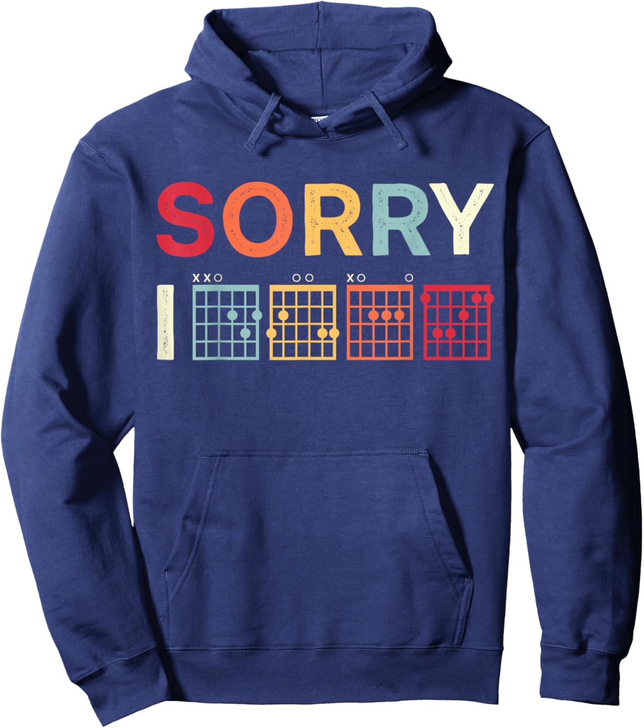 Funny Guitar Lovers Hidden Message Sorry I DGAF Guitar Hoodie - Hoodie | Navy