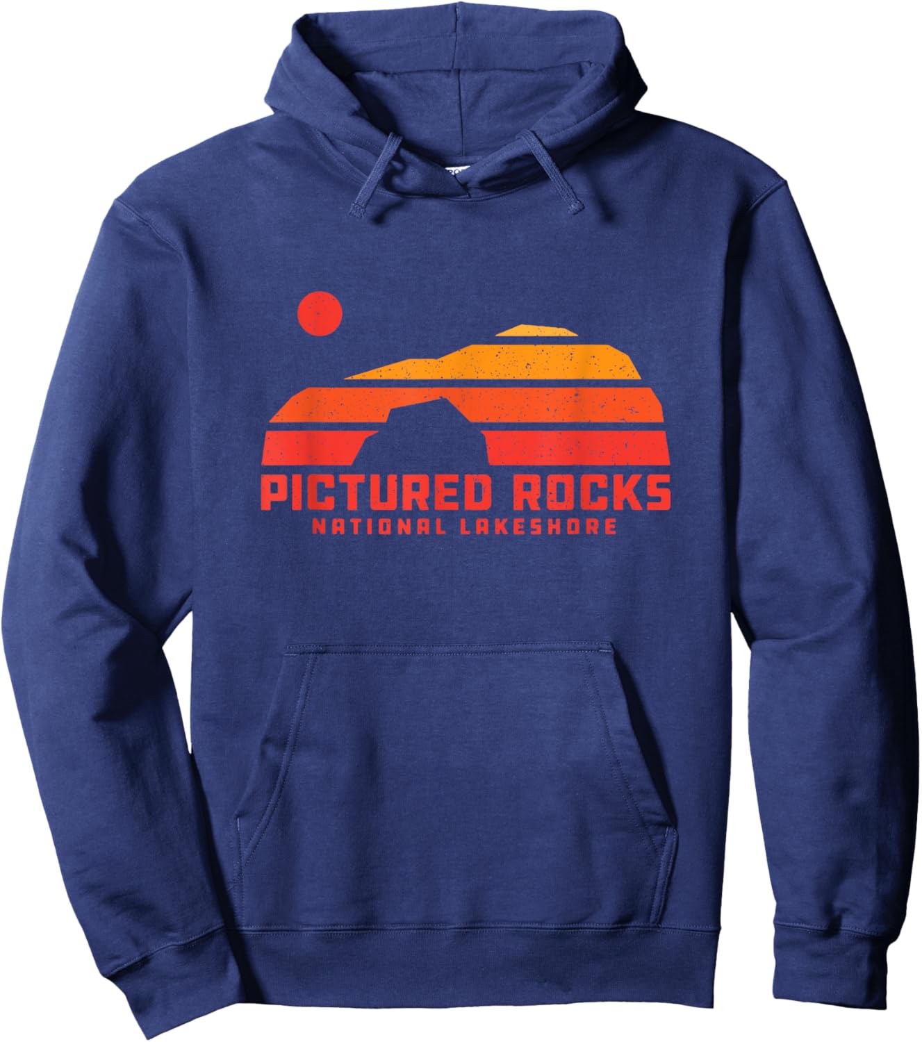 Lover’s Leap Sanstone Cliffs Pictured Rocks Michigan 70s 80s Hoodie - Hoodie | Navy