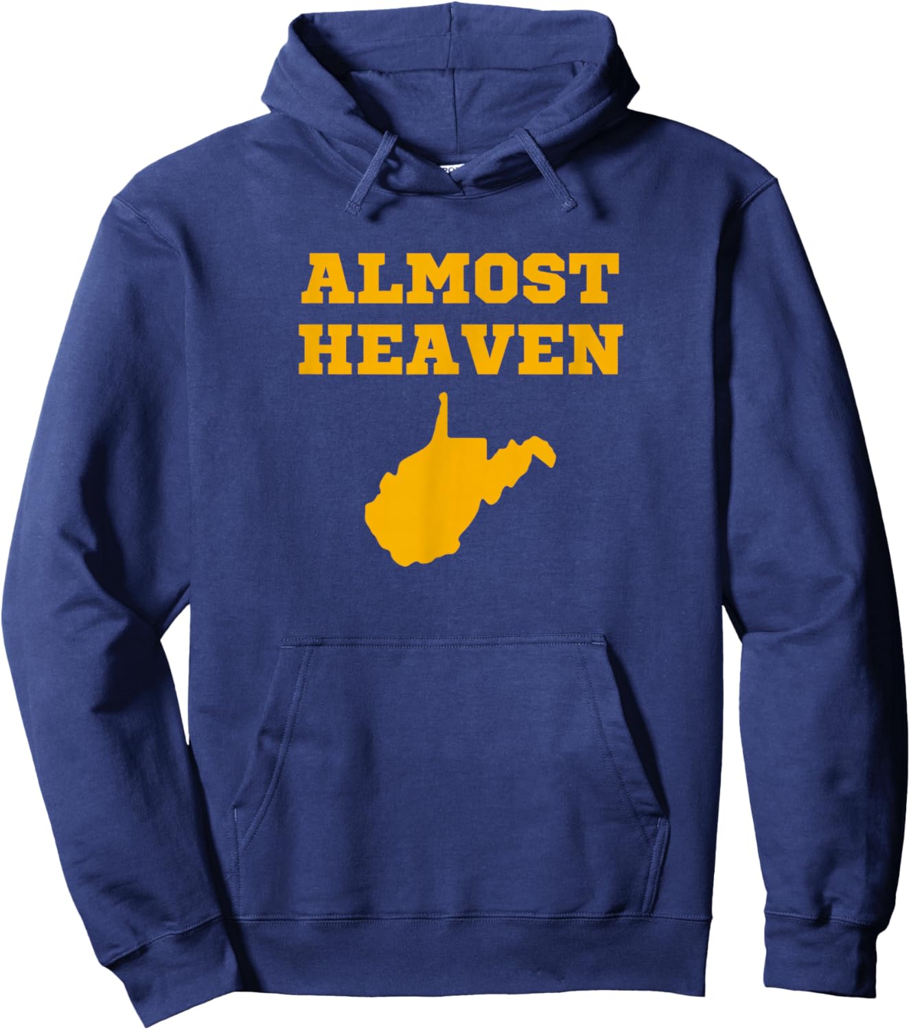 West Virginia Almost Heaven Adults Kids Blue Modern Letter Print Short Sleeve Hoodie - Hoodie | Navy