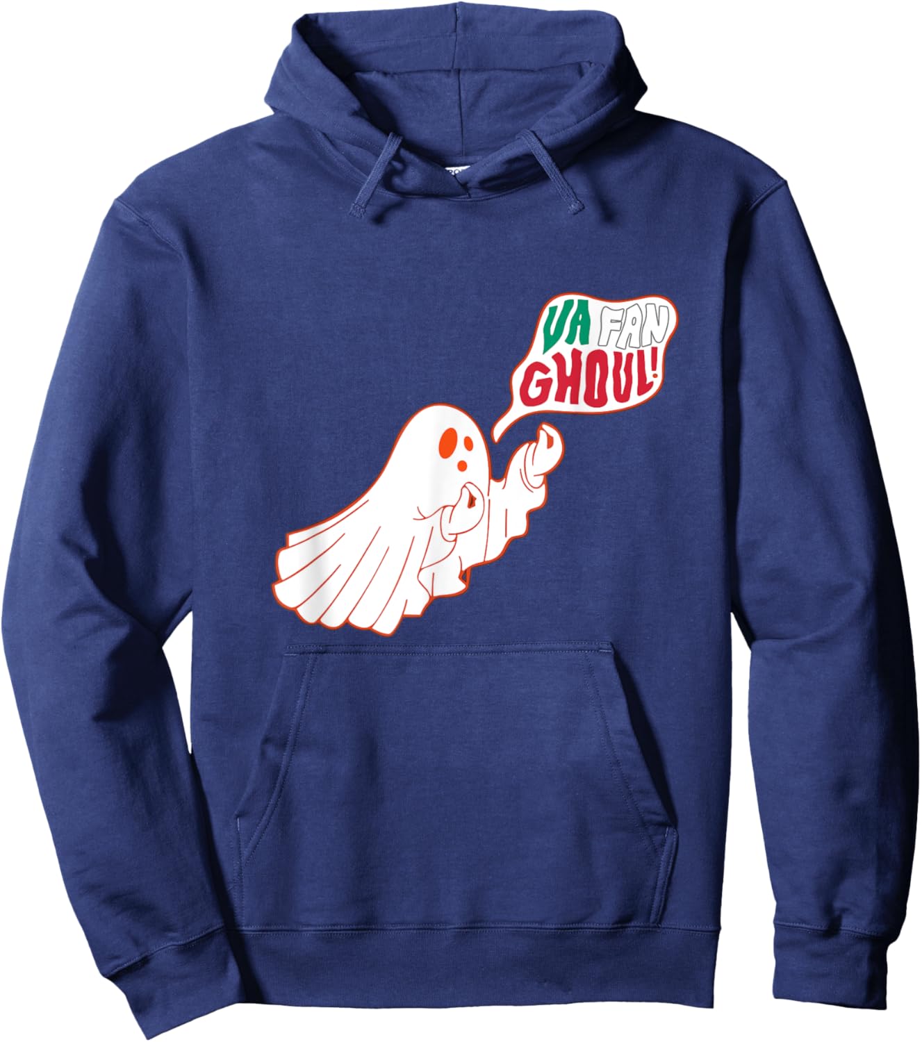 Va Fan Ghoul Funny Italian Ghost Halloween Italian Flag Hoodie - Hoodie | Navy